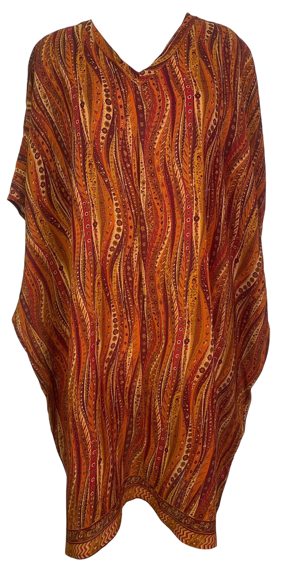 PREVIEW PRG7778 Sheer Avatar Pure Silk Midi Length Kaftan by FEBRUARY2026 – Handmade ethical Midi Length Kaftan from sariKNOTsari using upcycled silk. Designed in Canada for travel and slow fashion, loved from Toronto to LA to Sydney.
