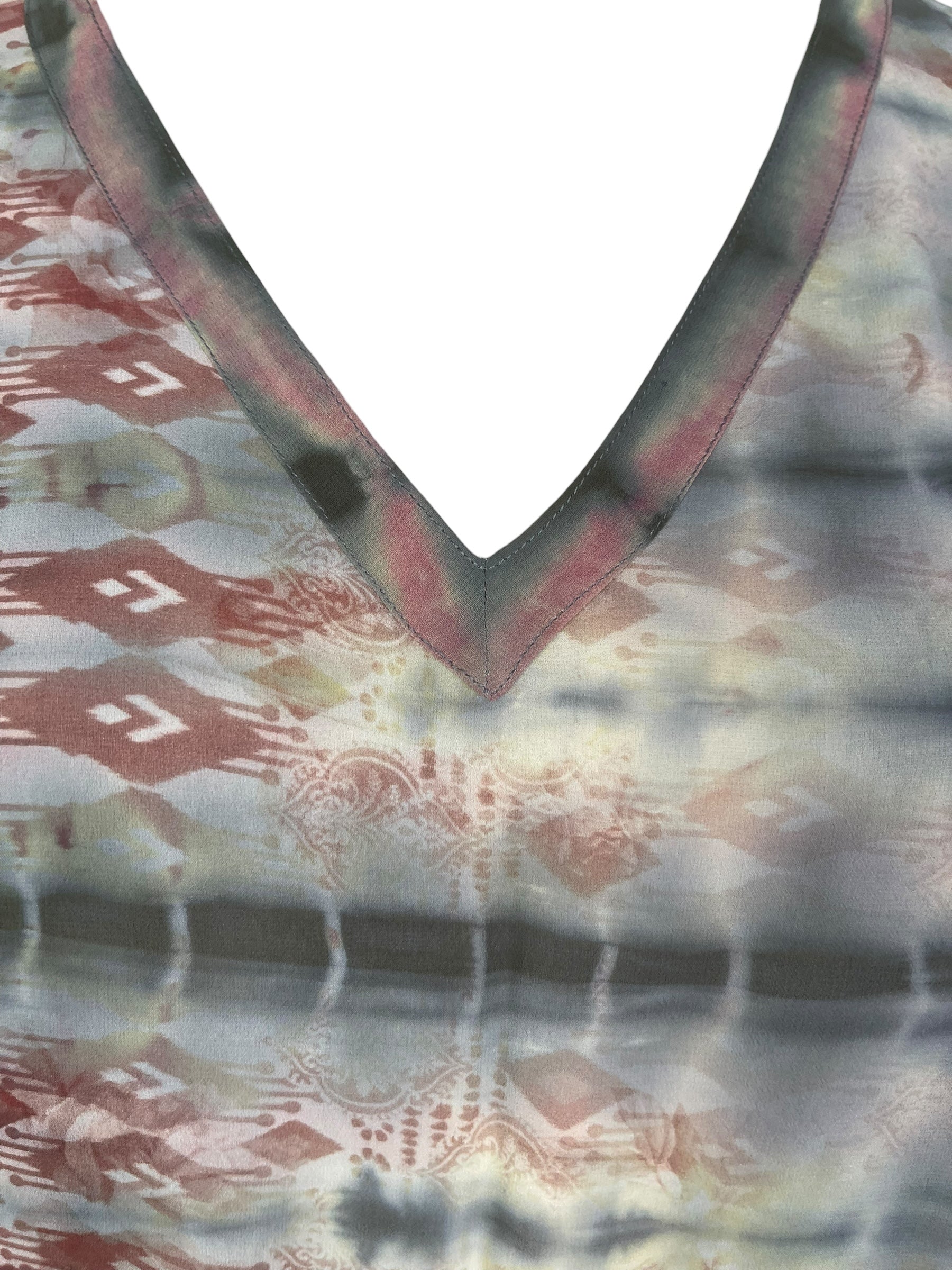 PREVIEW PRG8211 Sheer Avatar Pure Silk Midi Length Kaftan by FEBRUARY2026 – Handmade ethical Midi Length Kaftan from sariKNOTsari using upcycled silk. Designed in Canada for travel and slow fashion, loved from Toronto to LA to Sydney.