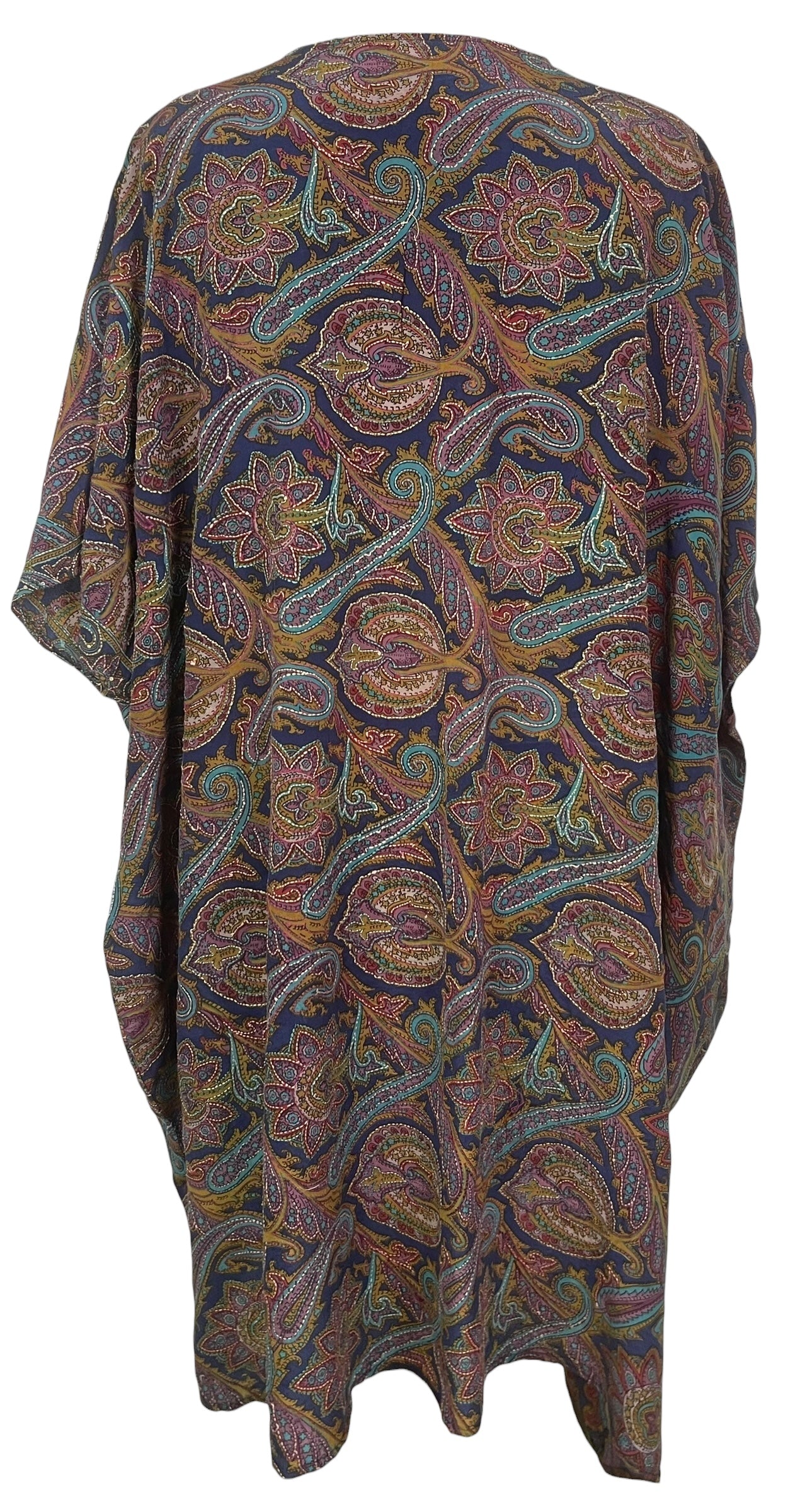 PREVIEW PRC8257 Avatar Pure Silk Midi Length Kaftan by FEBRUARY2026 – Handmade ethical Midi Length Kaftan from sariKNOTsari using upcycled silk. Designed in Canada for travel and slow fashion, loved from Toronto to LA to Sydney.