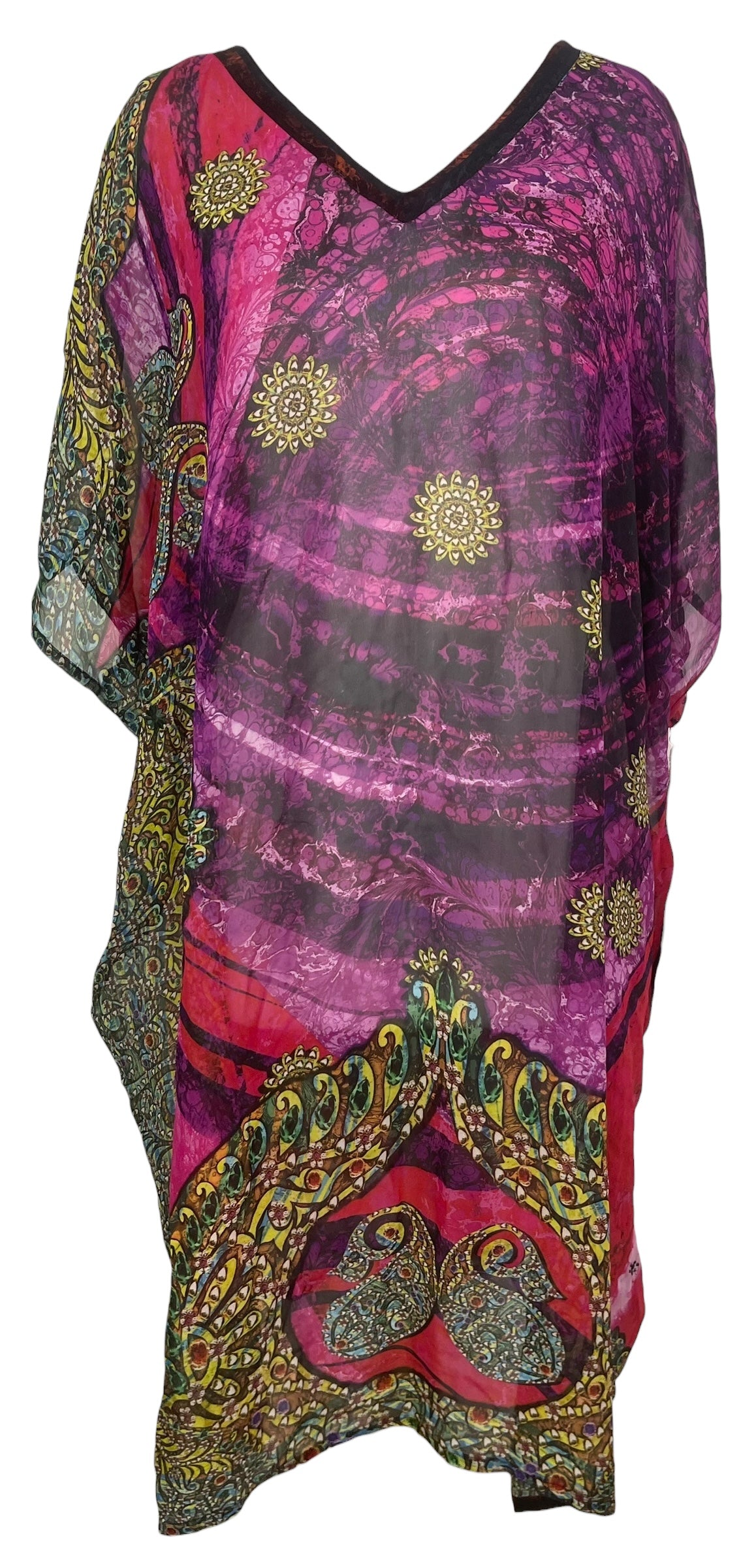 PREVIEW PRG8578 Sheer Wabi Sabi Pure Silk Midi Length Kaftan