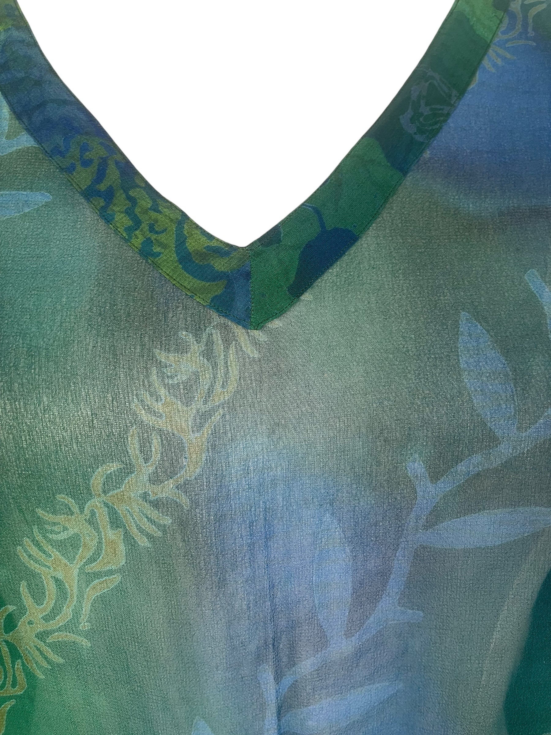 PREVIEW PRG7785 Sheer Wabi Sabi Pure Silk Midi Length Kaftan