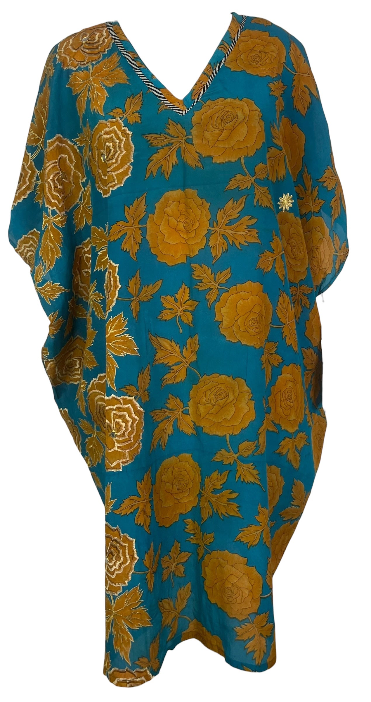 PREVIEW PRC8246  Wabi Sabi Pure Silk Midi Length Kaftan by FEBRUARY2026 – Handmade ethical Midi Length Kaftan from sariKNOTsari using upcycled silk. Designed in Canada for travel and slow fashion, loved from Toronto to LA to Sydney.