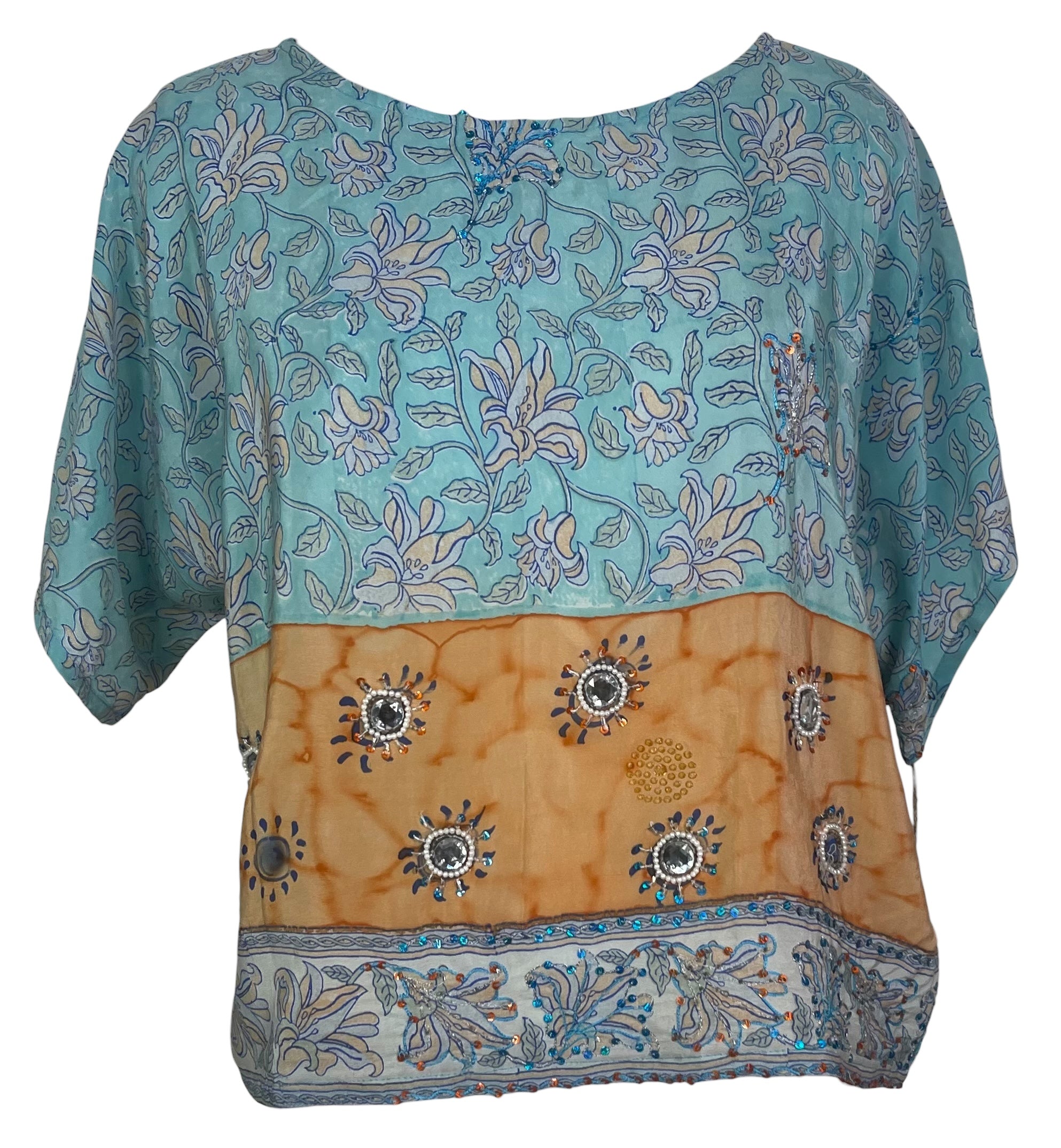 PREVIEW PRC8013 Avatar Pure Silk Boxy Top by FEBRUARY2026 – Handmade ethical Boxy Top from sariKNOTsari using upcycled silk. Designed in Canada for travel and slow fashion, loved from Toronto to LA to Sydney.