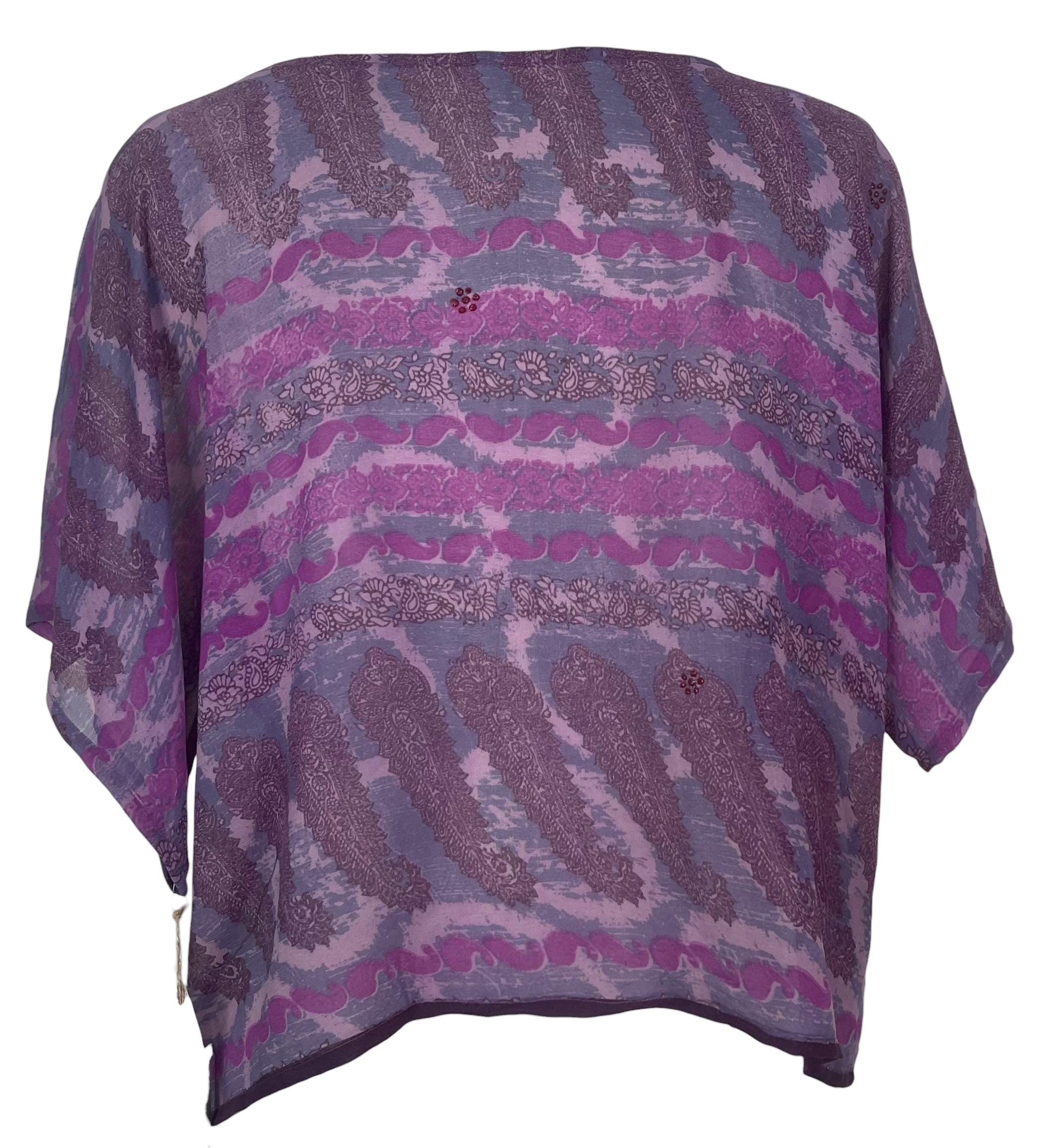 PREVIEW PRG8042 Sheer  Avatar Pure Silk Boxy Top by FEBRUARY2026 – Handmade ethical Boxy Top from sariKNOTsari using upcycled silk. Designed in Canada for travel and slow fashion, loved from Toronto to LA to Sydney.