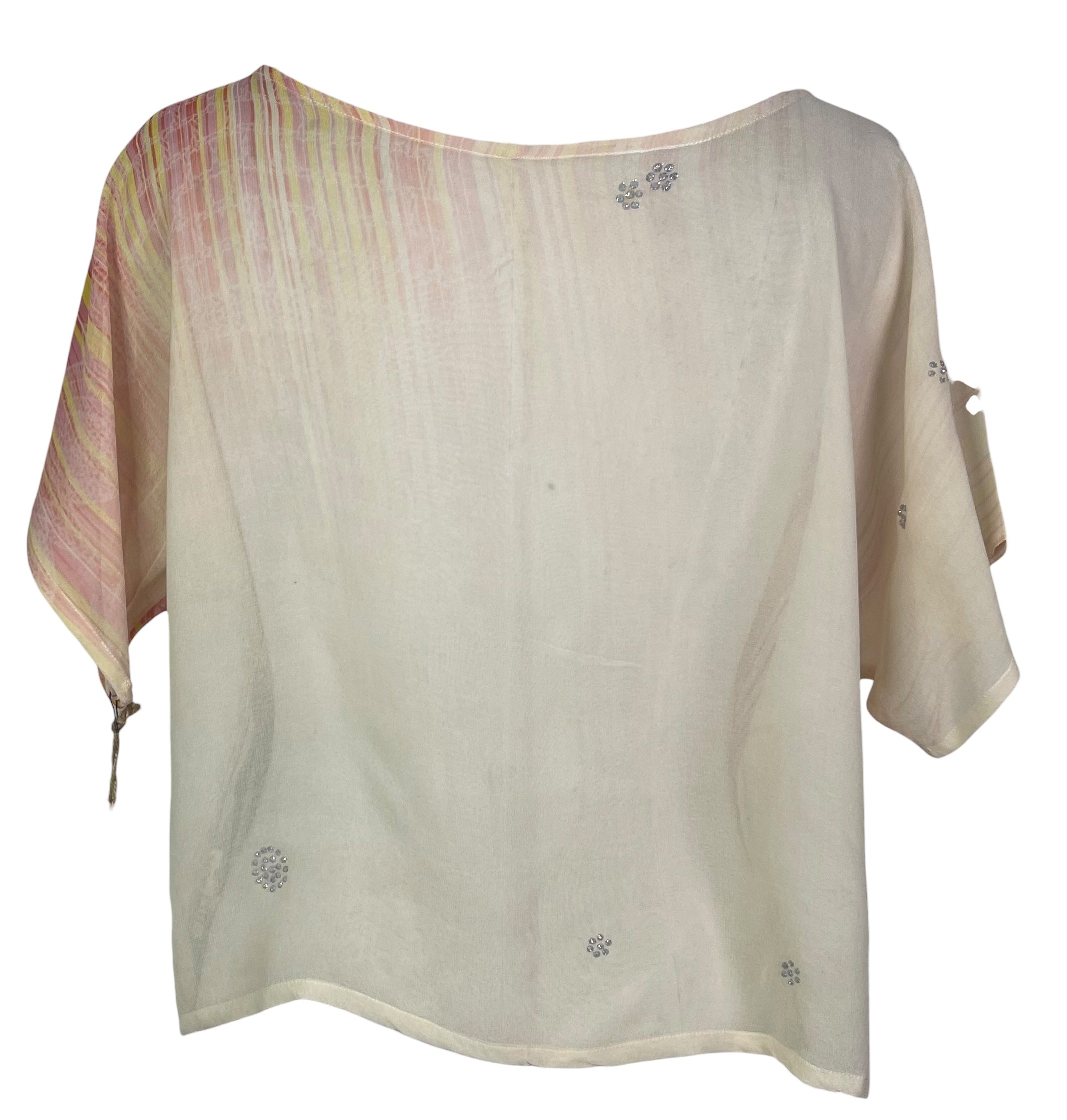 PREVIEW PRG8476 Sheer  Avatar Pure Silk Boxy Top by FEBRUARY2026 – Handmade ethical Boxy Top from sariKNOTsari using upcycled silk. Designed in Canada for travel and slow fashion, loved from Toronto to LA to Sydney.