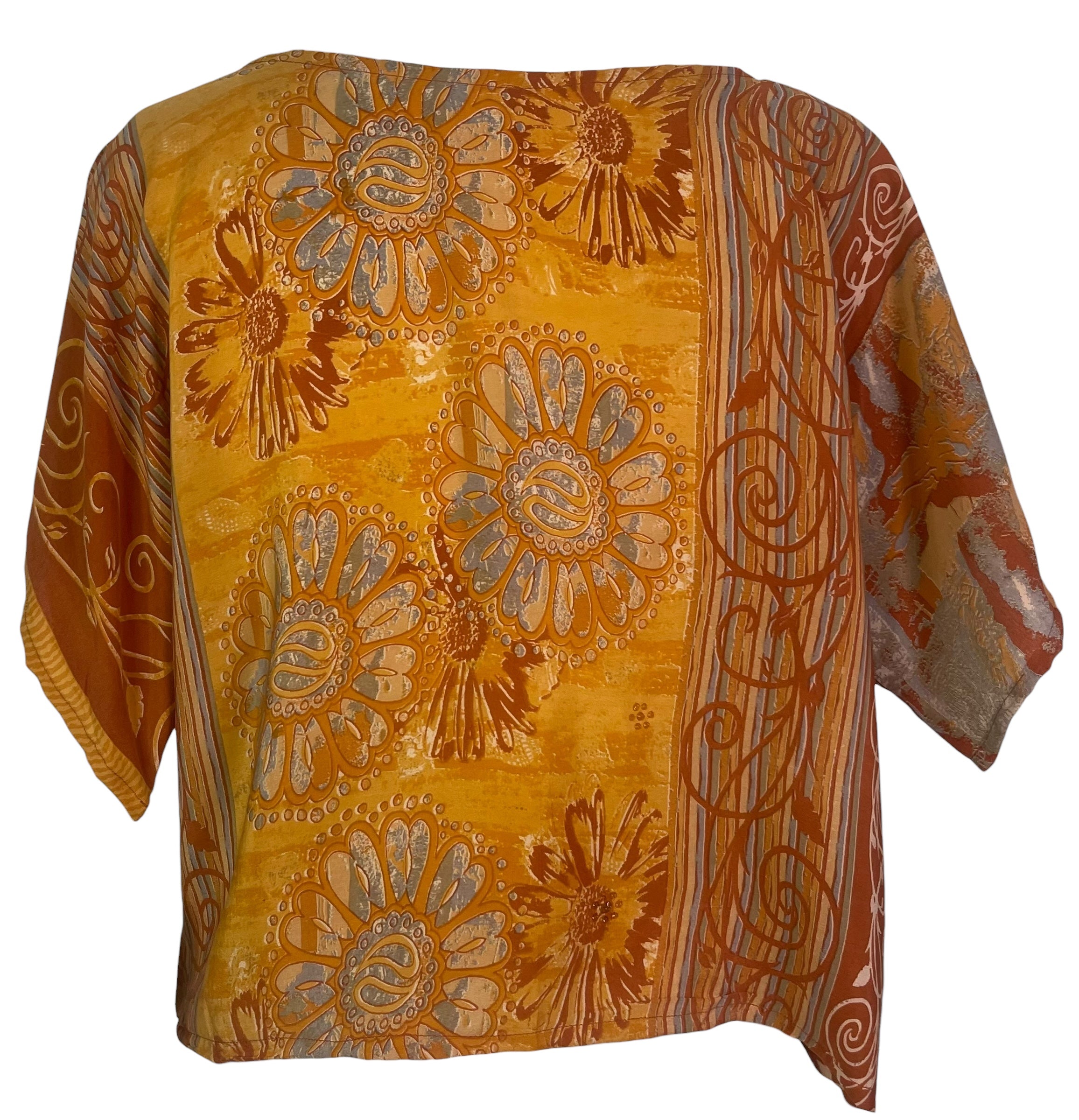 PREVIEW PRC8463 Wabi Sabi Pure Silk Boxy Top by FEBRUARY2026 – Handmade ethical Boxy Top from sariKNOTsari using upcycled silk. Designed in Canada for travel and slow fashion, loved from Toronto to LA to Sydney.