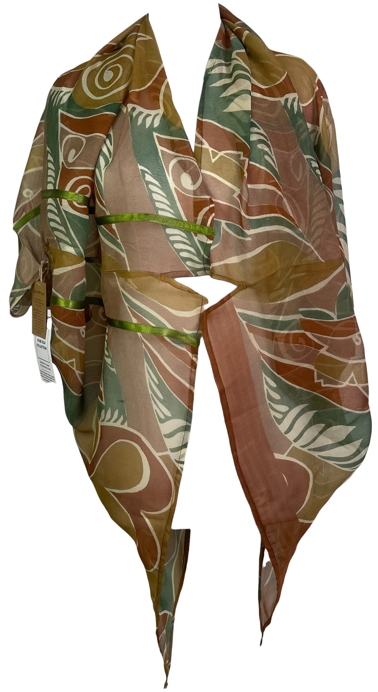 PRG9202 Sheer Wabi Sabi Pure Silk Cardigan