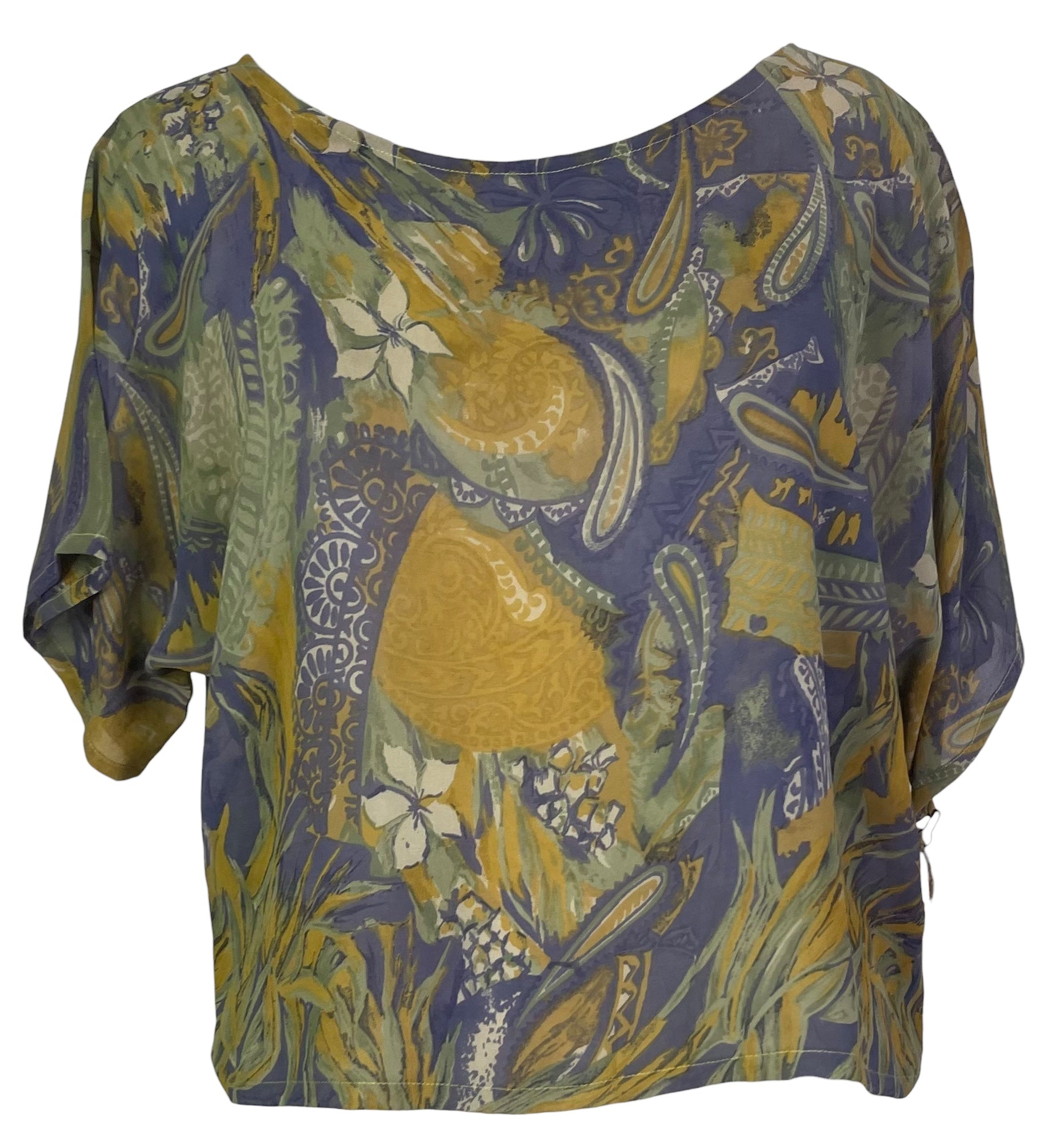 PREVIEW PRG8338 Sheer  Wabi Sabi Pure Silk Boxy Top by FEBRUARY2026 – Handmade ethical Boxy Top from sariKNOTsari using upcycled silk. Designed in Canada for travel and slow fashion, loved from Toronto to LA to Sydney.