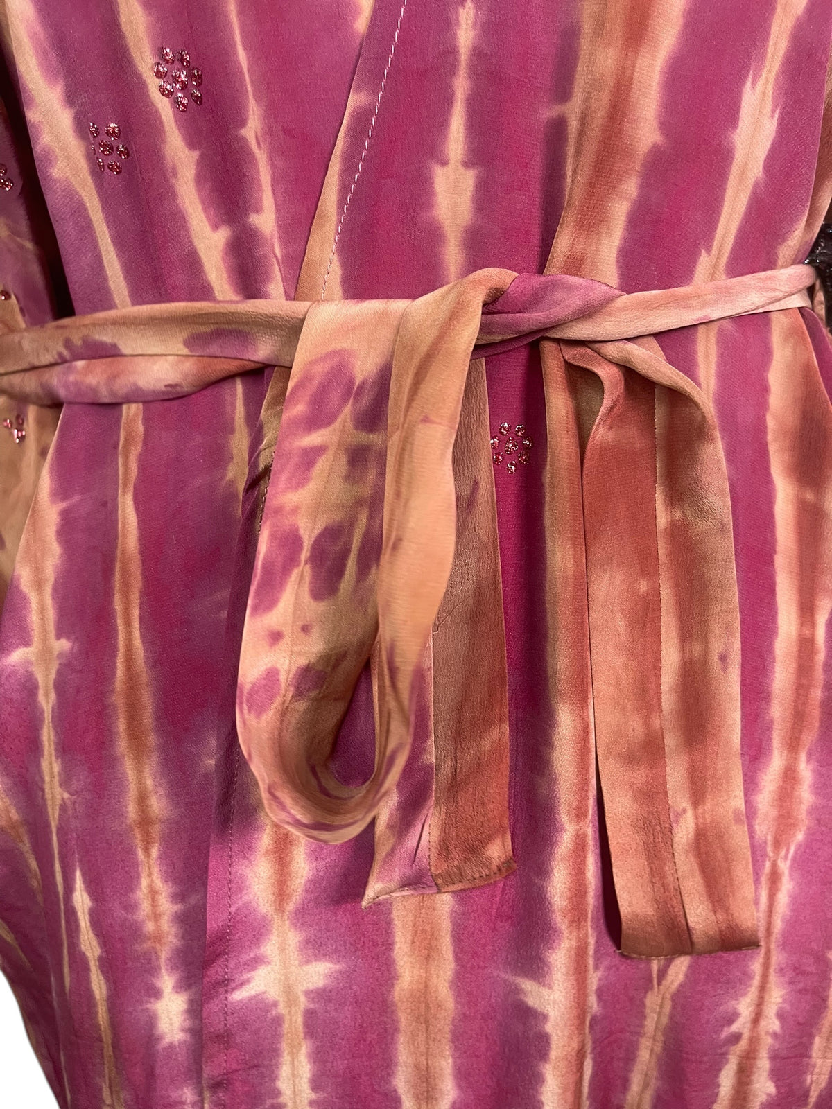 Releases Sunday at 8pm EST PRC9123 Avatar Long Pure Silk Kimono Sleeved Duster with Belt