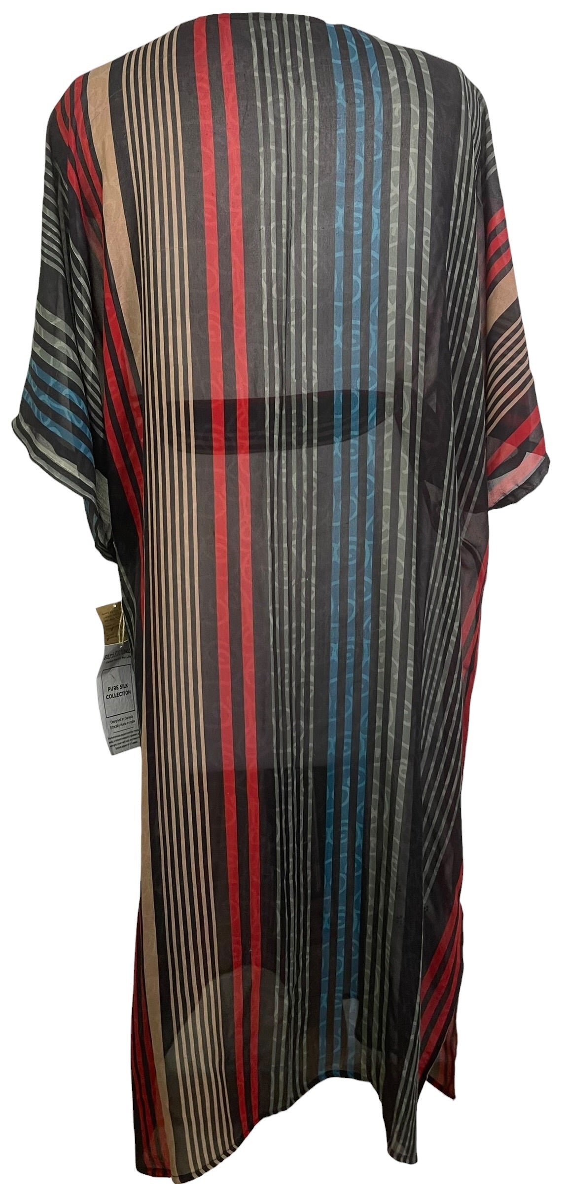 Releases Sunday at 8pm EST PRG9045 Sheer Wabi Sabi Pure Silk Kimono Sleeved Duster with Belt
