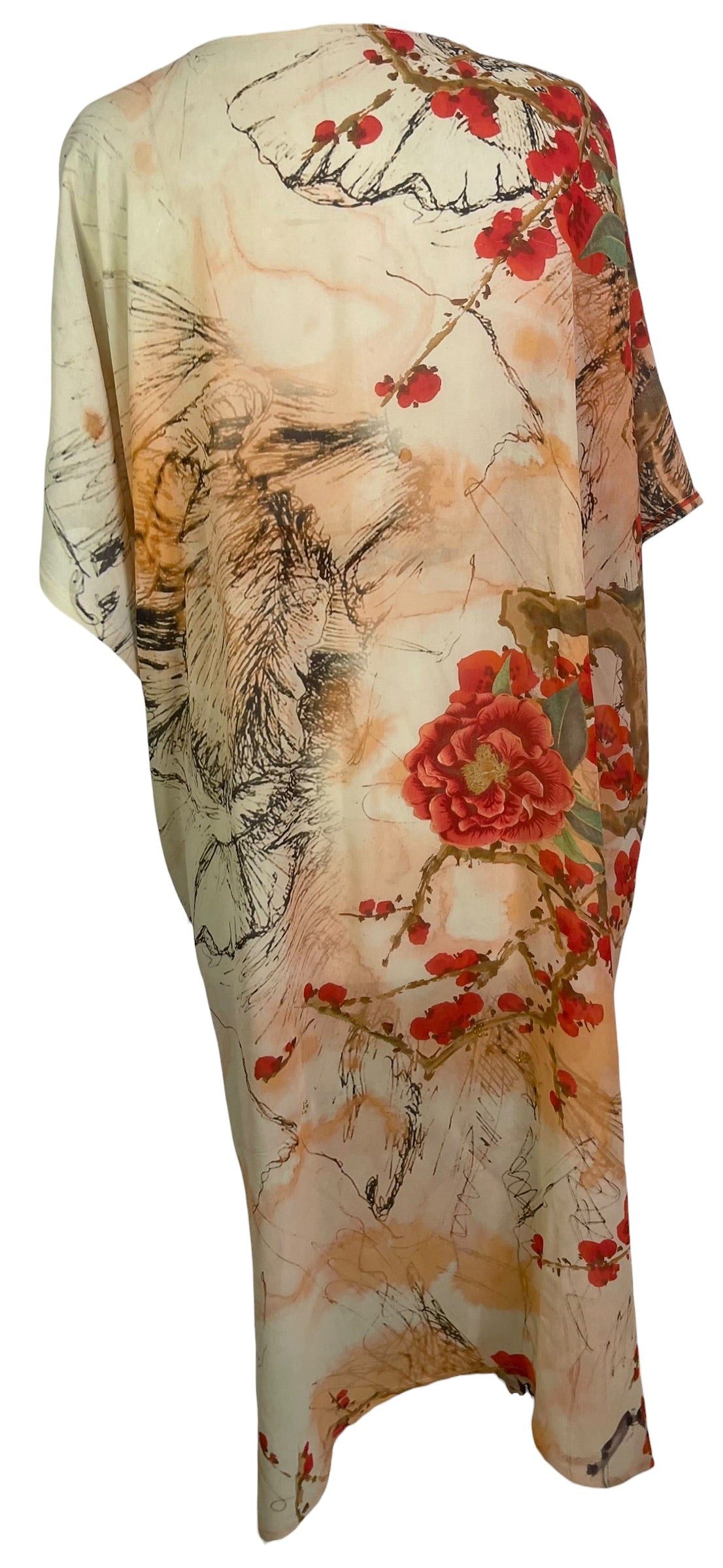 Releases Sunday at 8pm EST PRG9127 Sheer Wabi Sabi Pure Silk Kimono Sleeved Duster with Belt