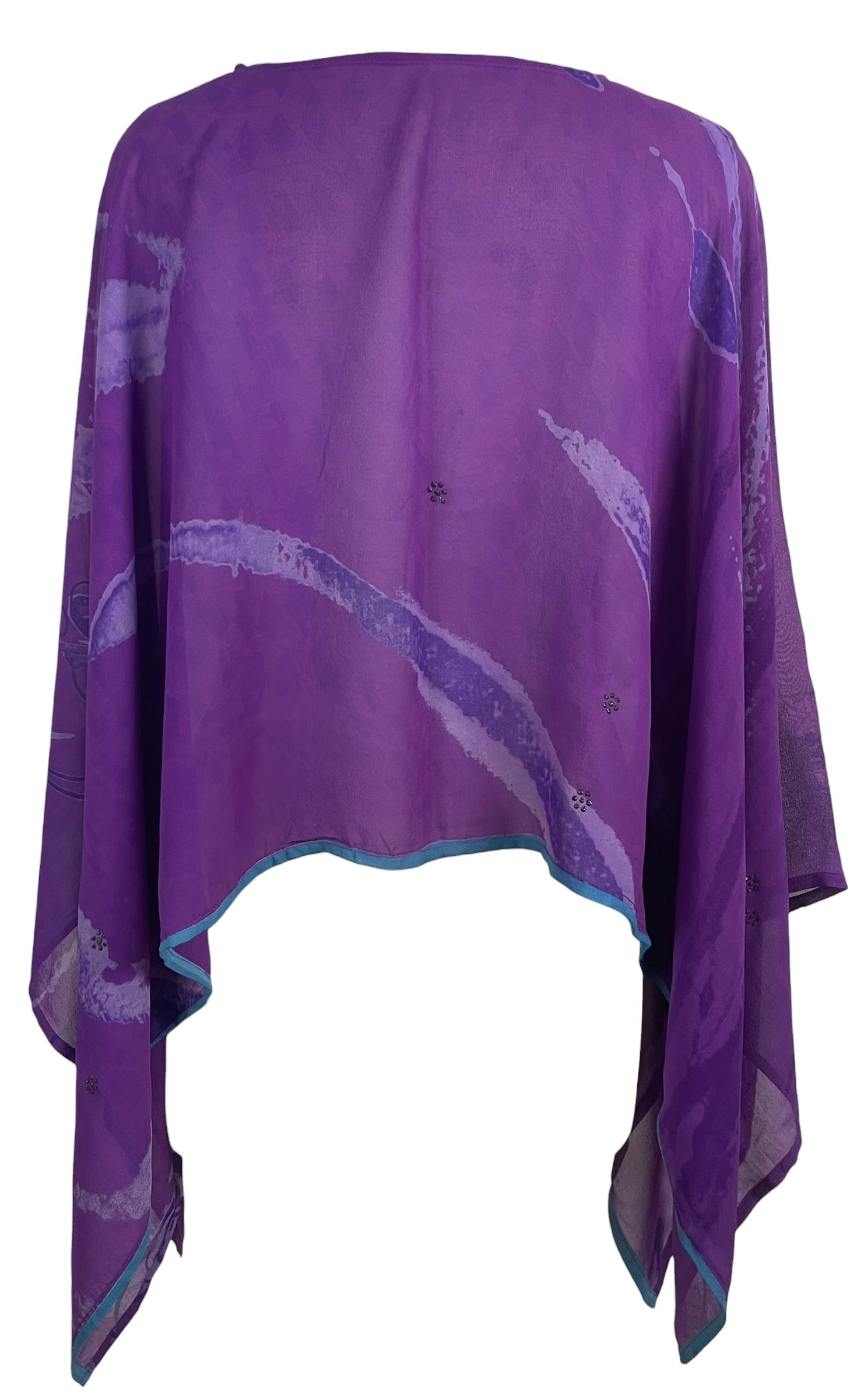 PRG8714 Sheer Avatar Pure Silk Capelet Poncho