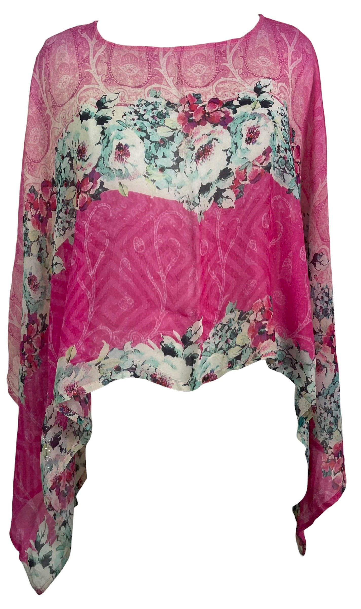 PRG8706 Sheer Avatar Pure Silk Capelet Poncho