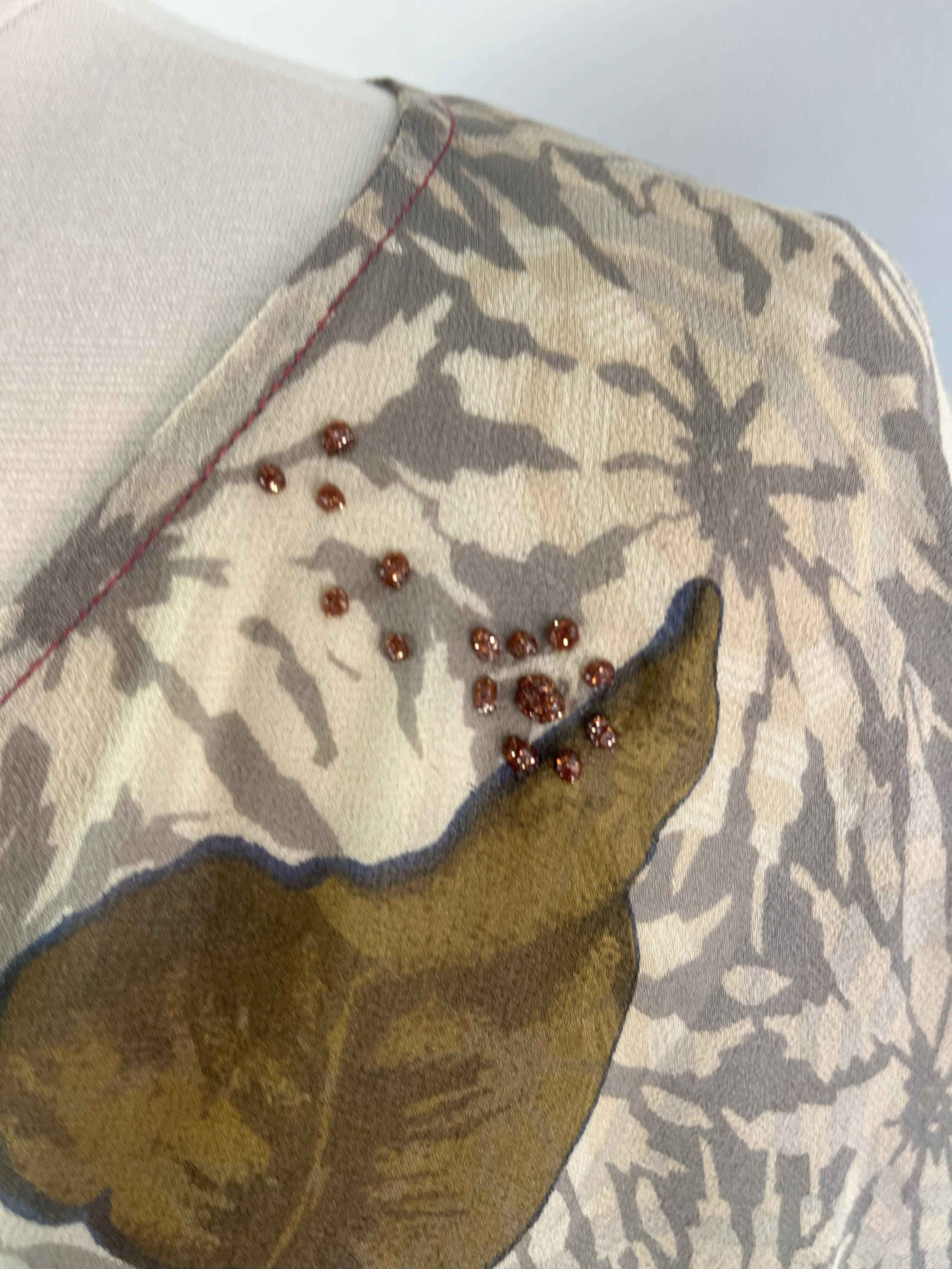 PRG7076 Sheer Wabi Sabi Pure Silk Waterfall Top