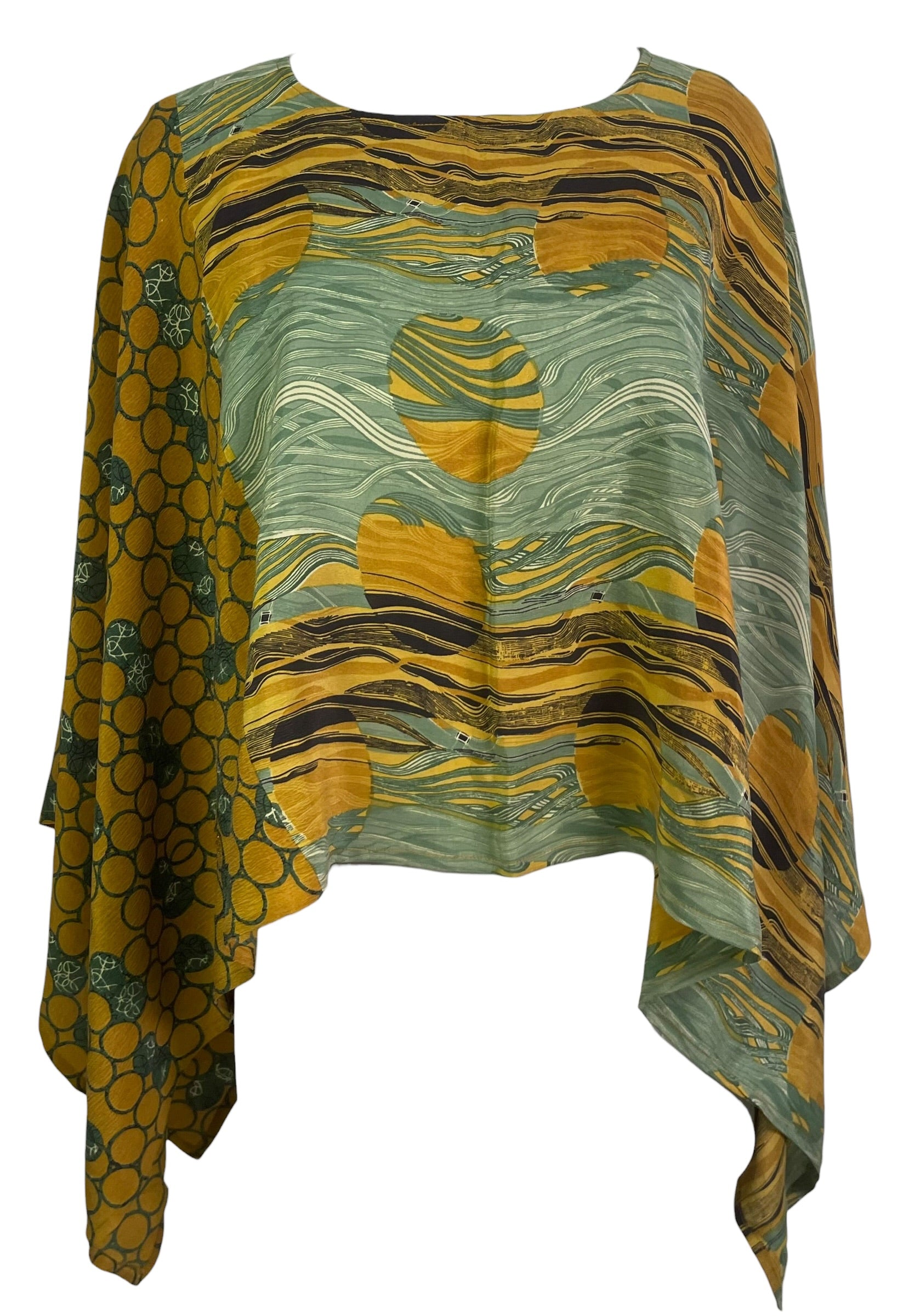 PRC8893 Avatar Pure Silk Capelet Poncho