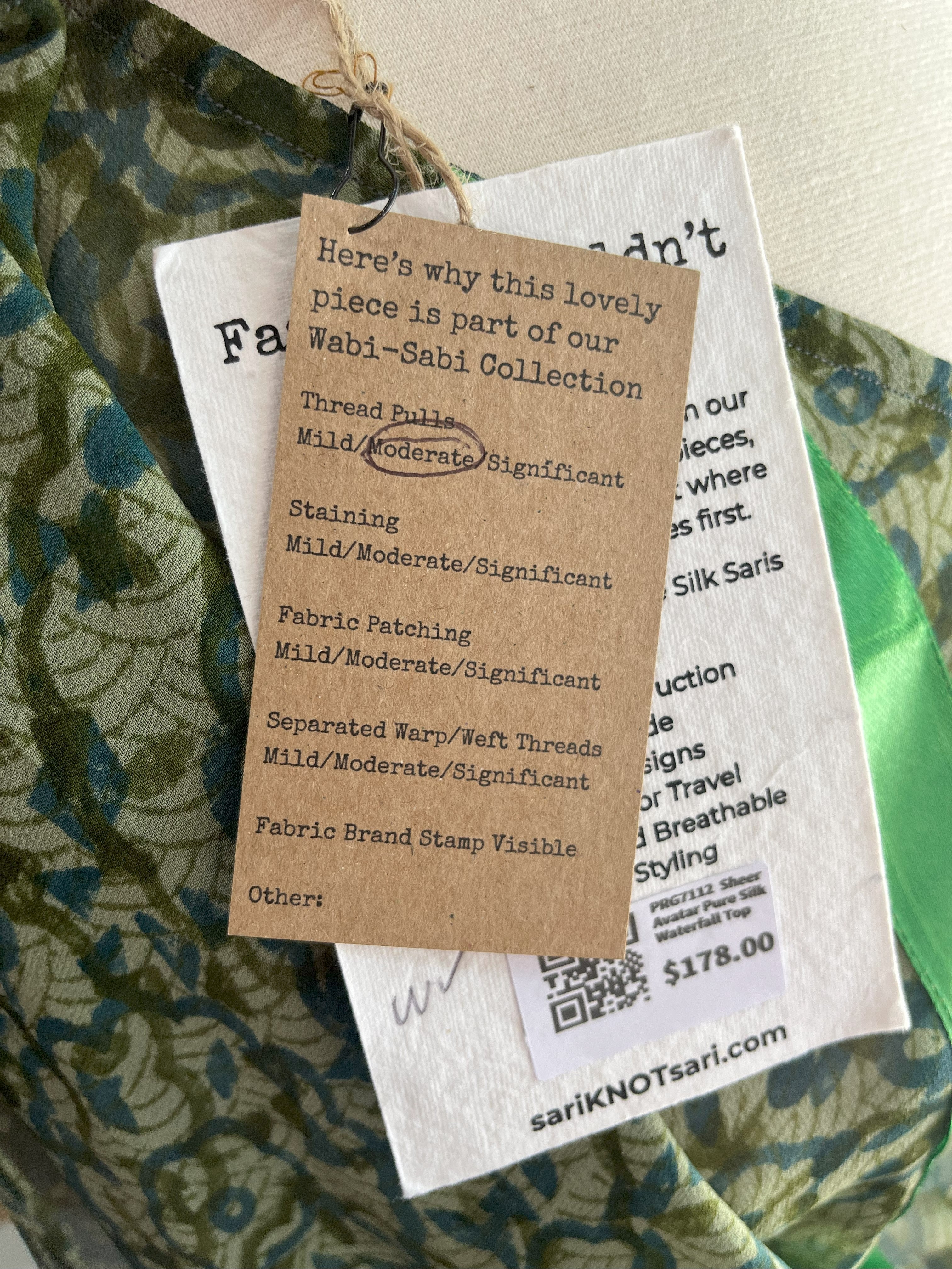 PRG7112 Sheer Wabi Sabi Pure Silk Waterfall Top