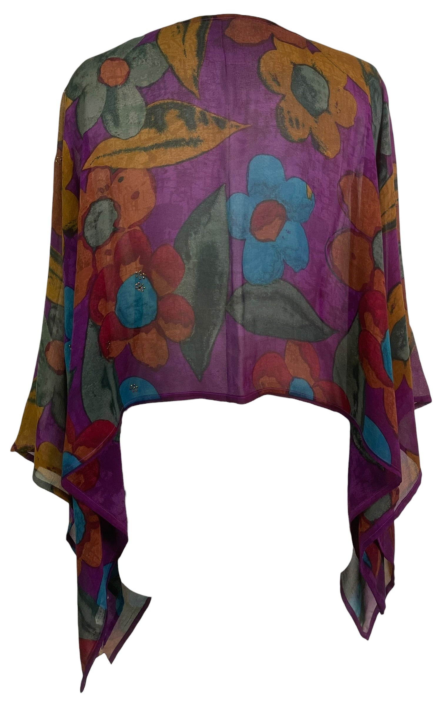 PRG8710 Sheer Avatar Pure Silk Capelet Poncho