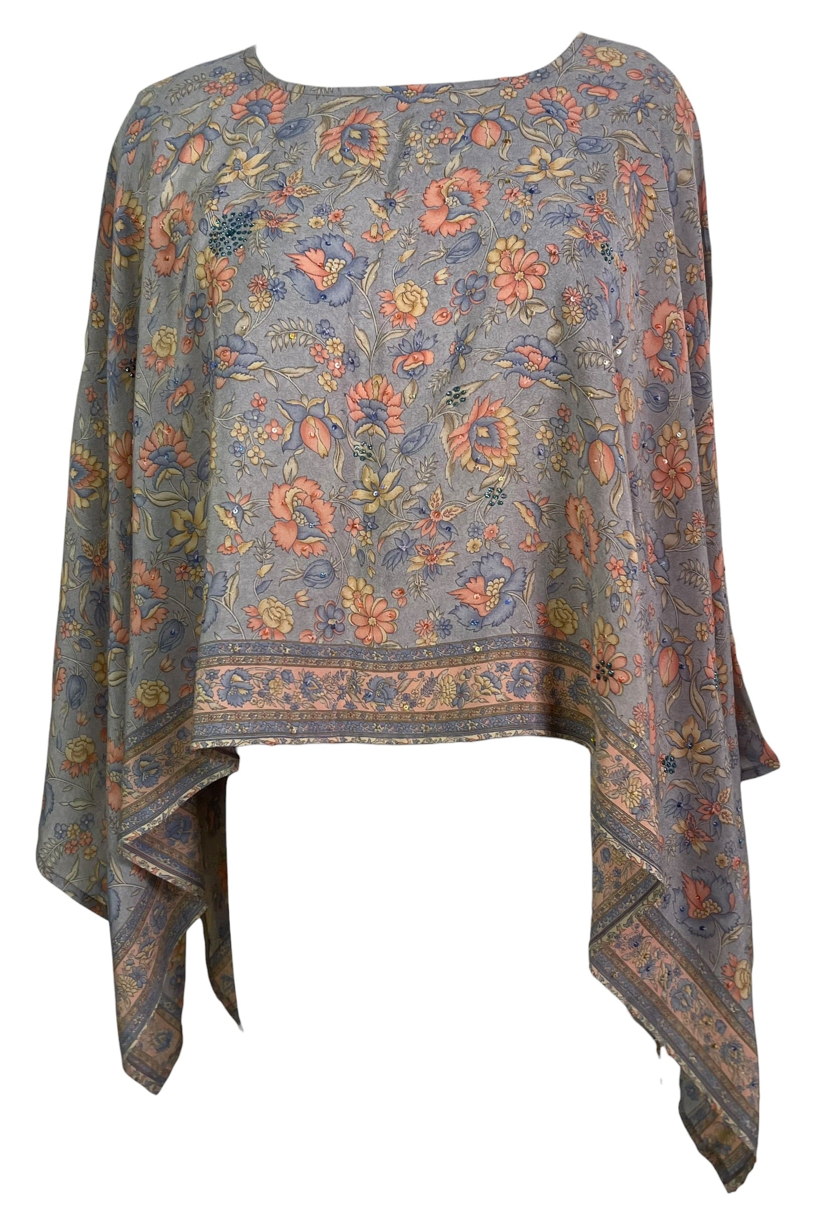 PRC8696 Avatar Pure Silk Capelet Poncho
