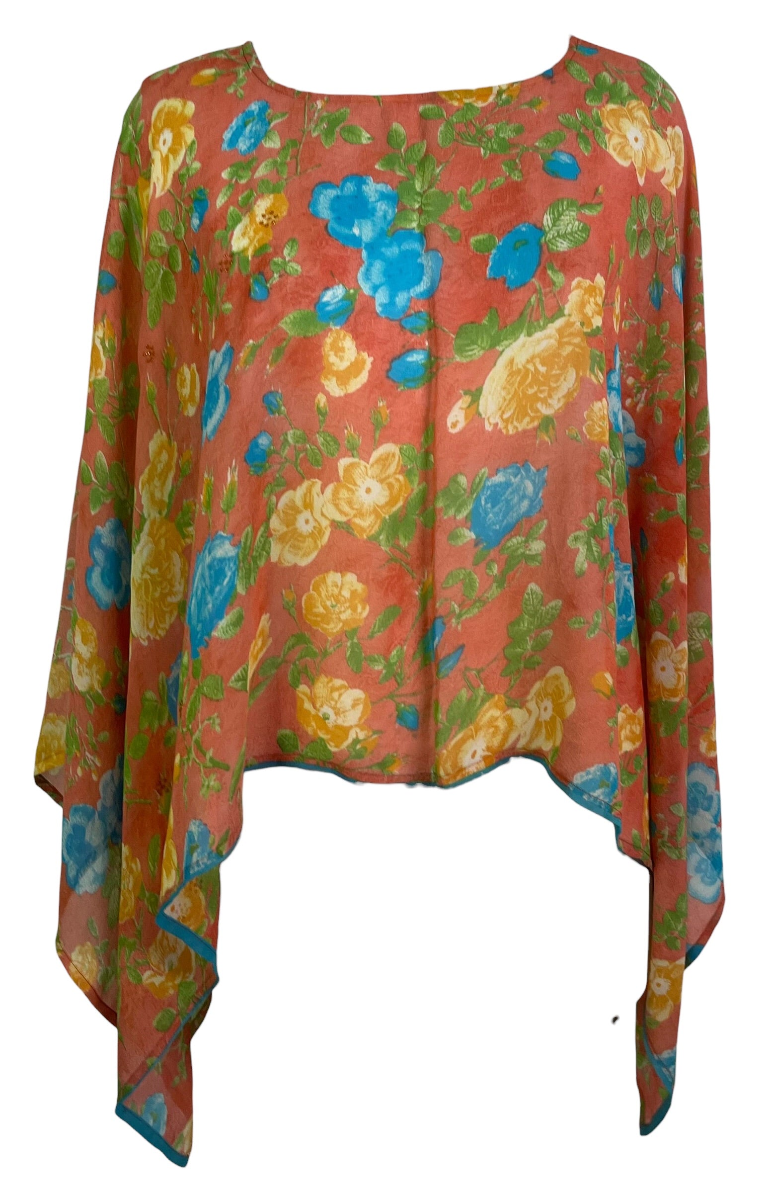 PRG8908 Sheer Avatar Pure Silk Capelet Poncho
