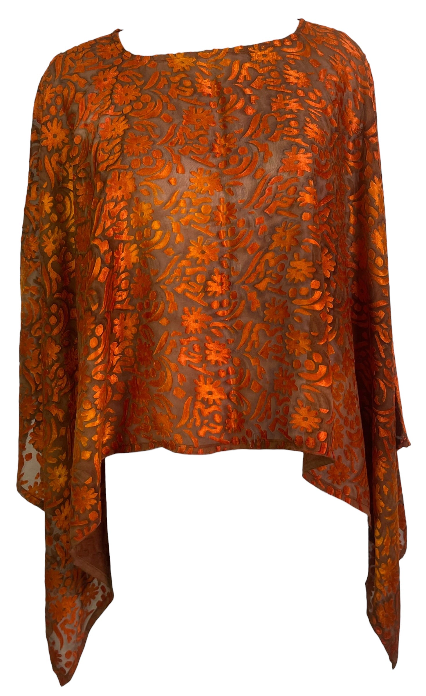 PRG8724 Sheer Avatar Pure Silk Capelet Poncho