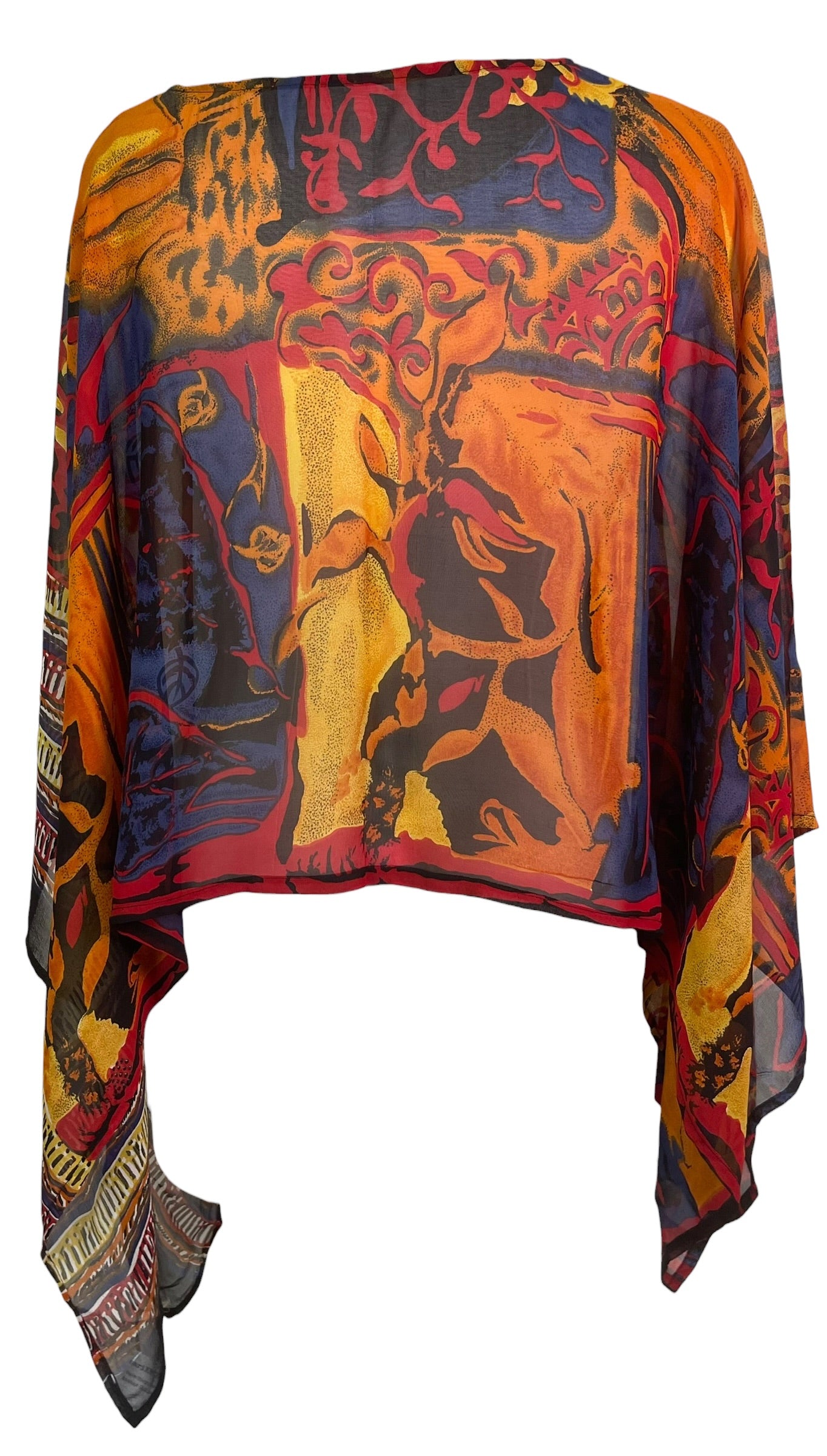 PRG8719 Sheer Avatar Pure Silk Capelet Poncho