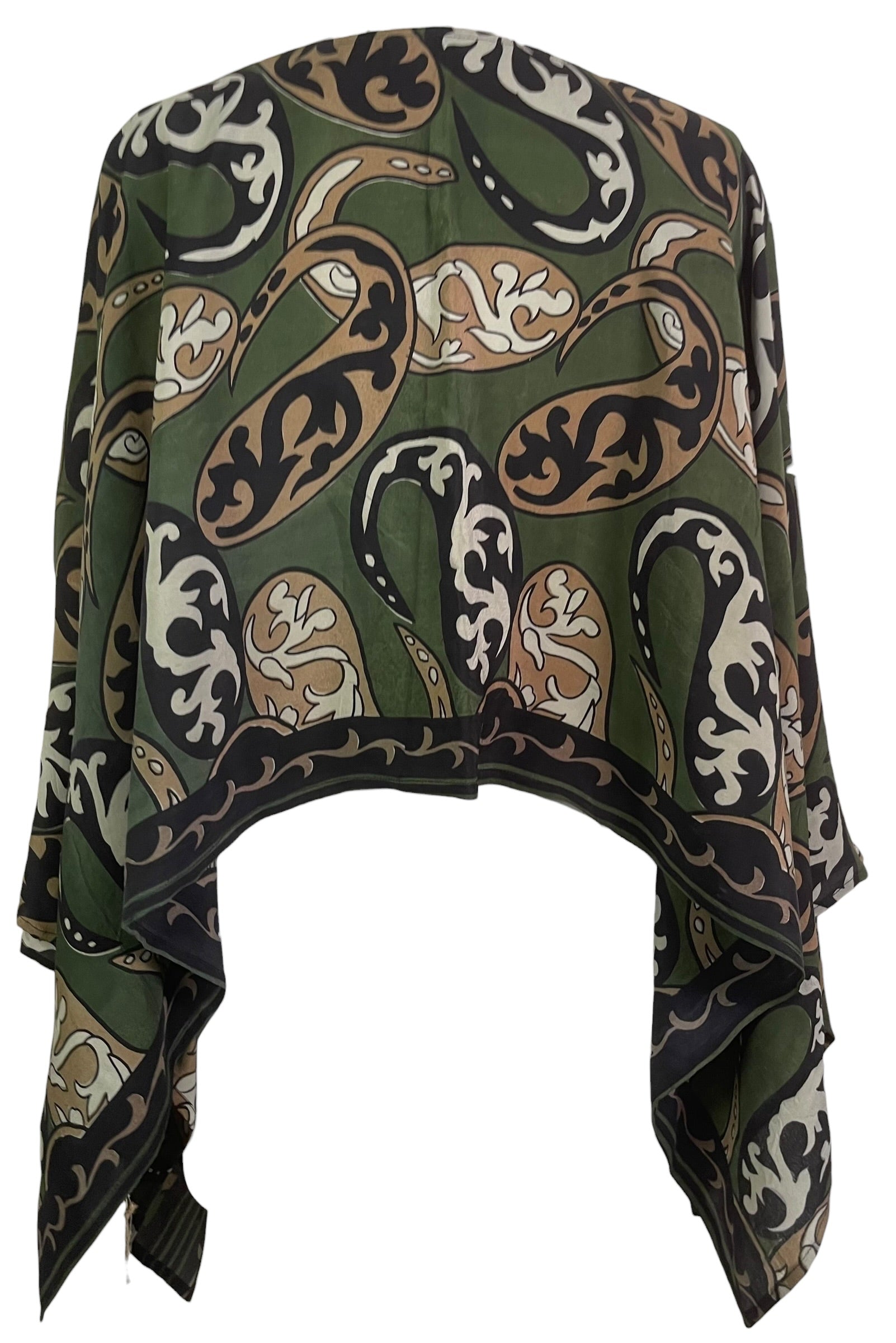 PRC8889 Pure Silk Wabi Sabi Capelet Poncho
