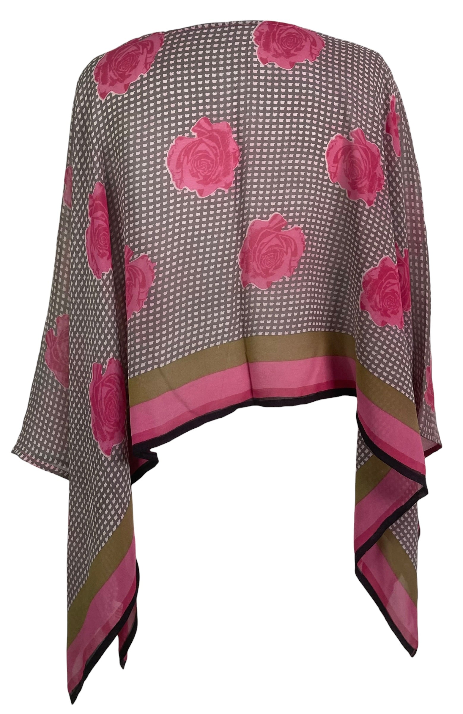 PRG8858 Sheer Pure Silk Wabi Sabi Capelet Poncho