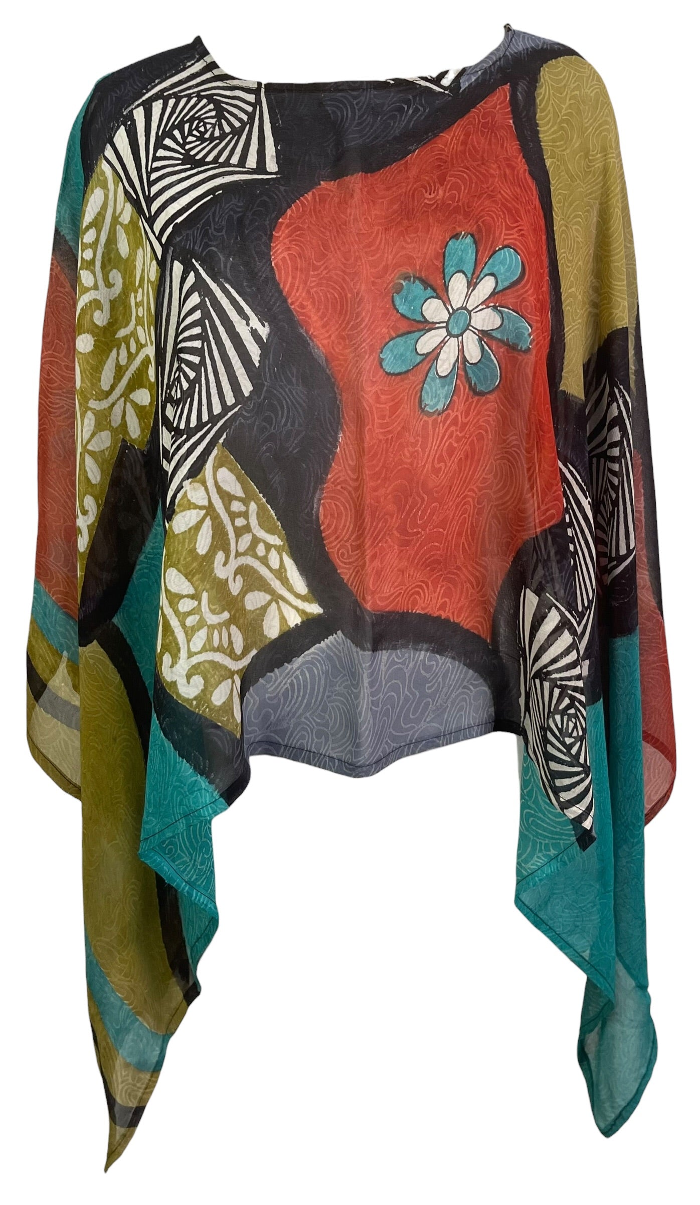 PRG8728 Sheer Pure Silk Wabi Sabi Capelet Poncho