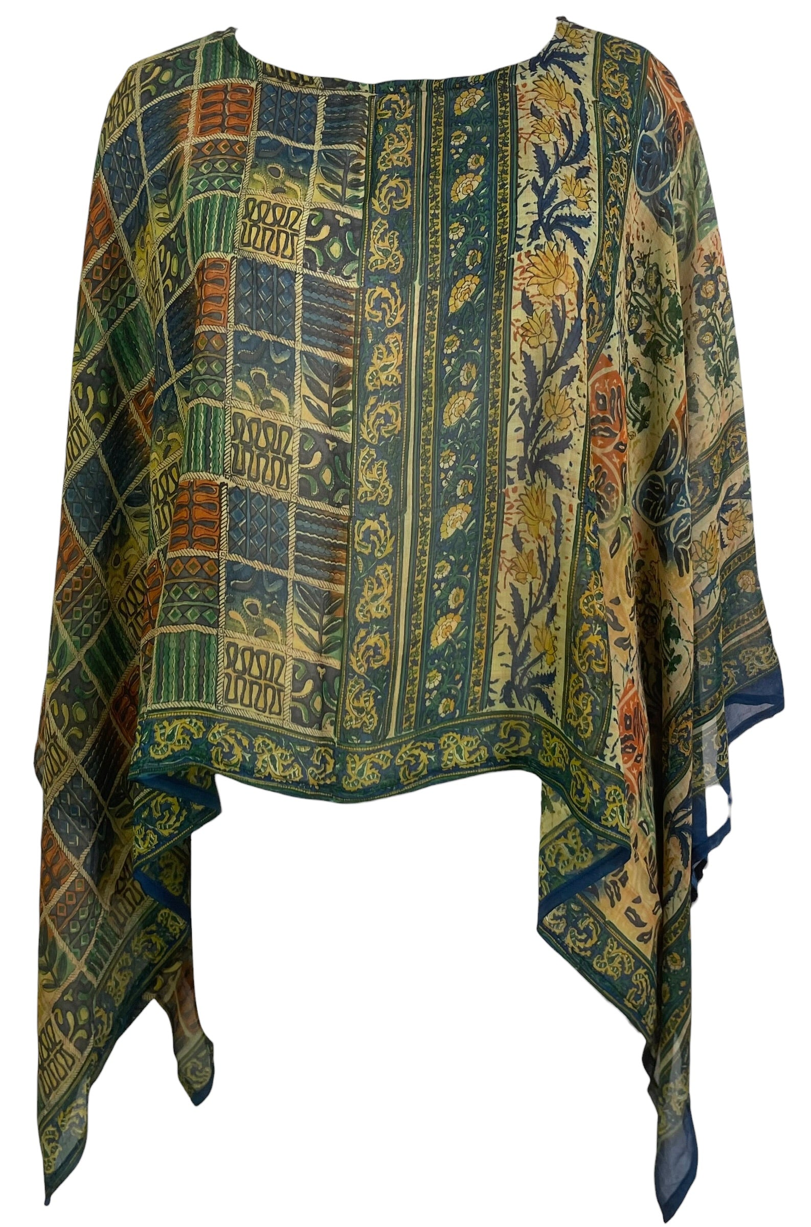 PRG8711 Sheer Pure Silk Wabi Sabi Capelet Poncho