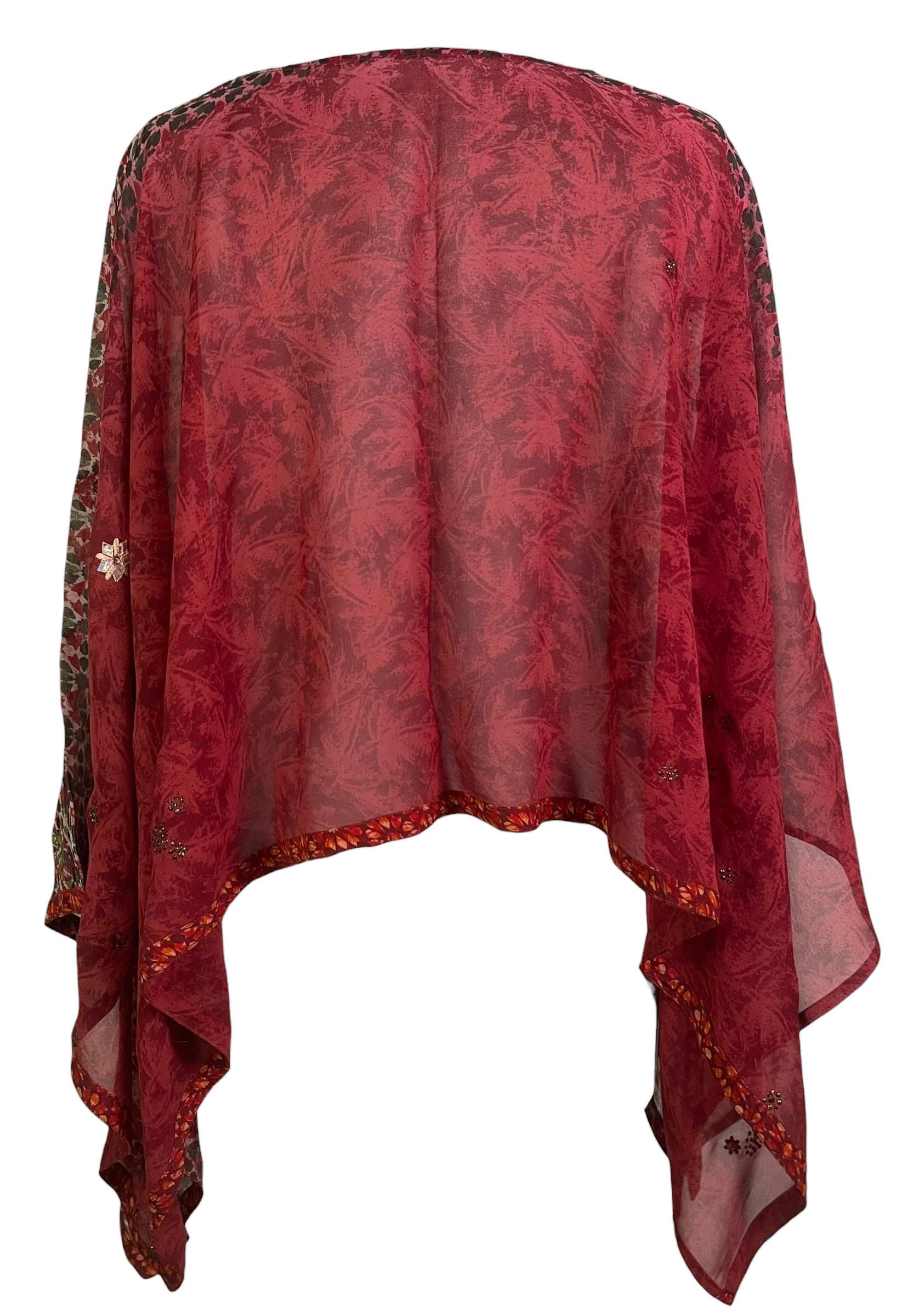 PRG8707 Sheer Pure Silk Wabi Sabi Capelet Poncho