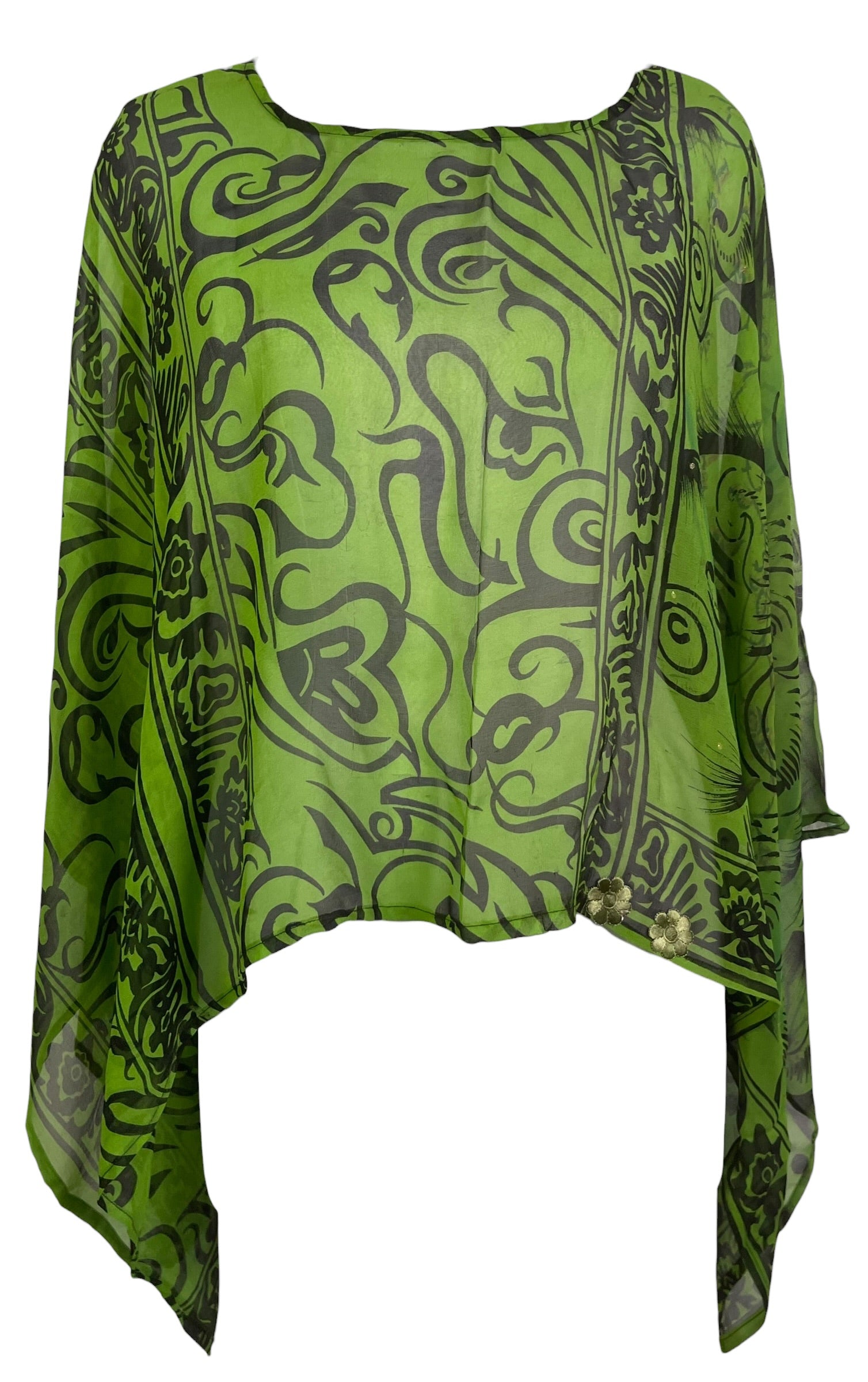 PRG8727 Sheer Pure Silk Wabi Sabi Capelet Poncho