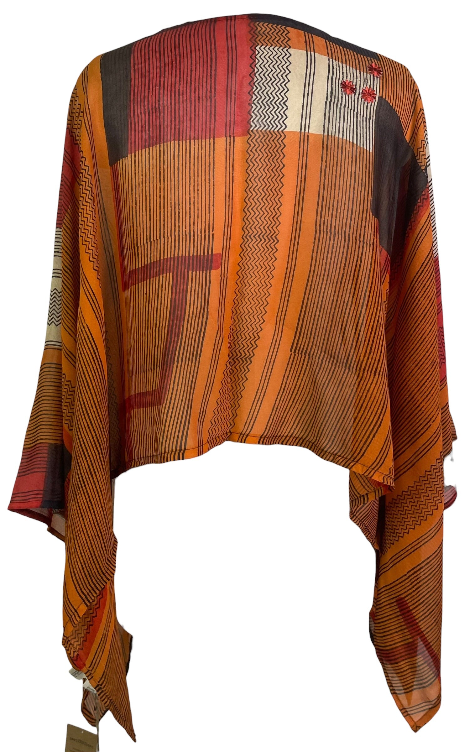PRG8909 Sheer Pure Silk Wabi Sabi Capelet Poncho