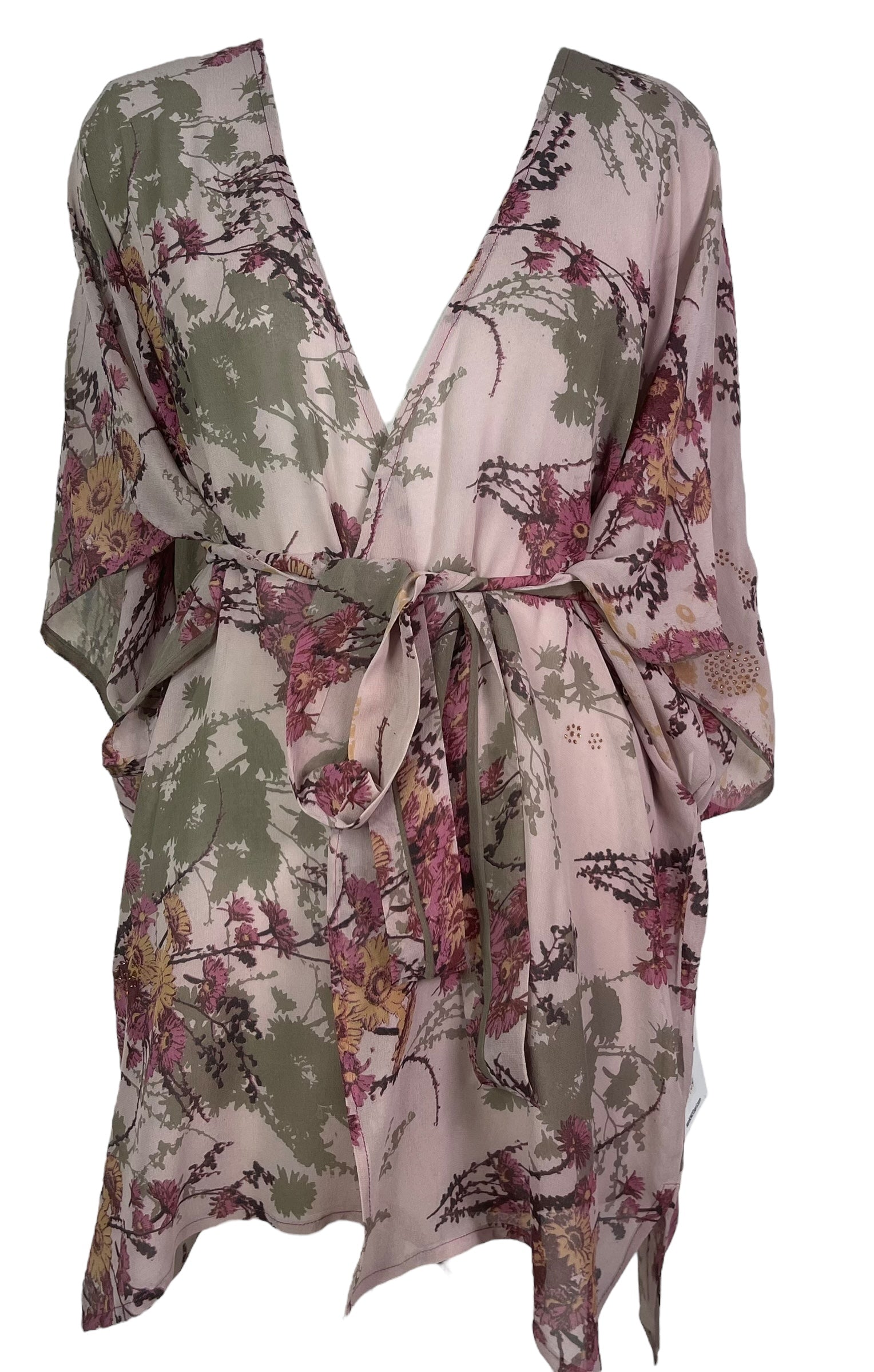 PRG8234 Avatar Pure Silk Kimono-Sleeved Jacket with Belt