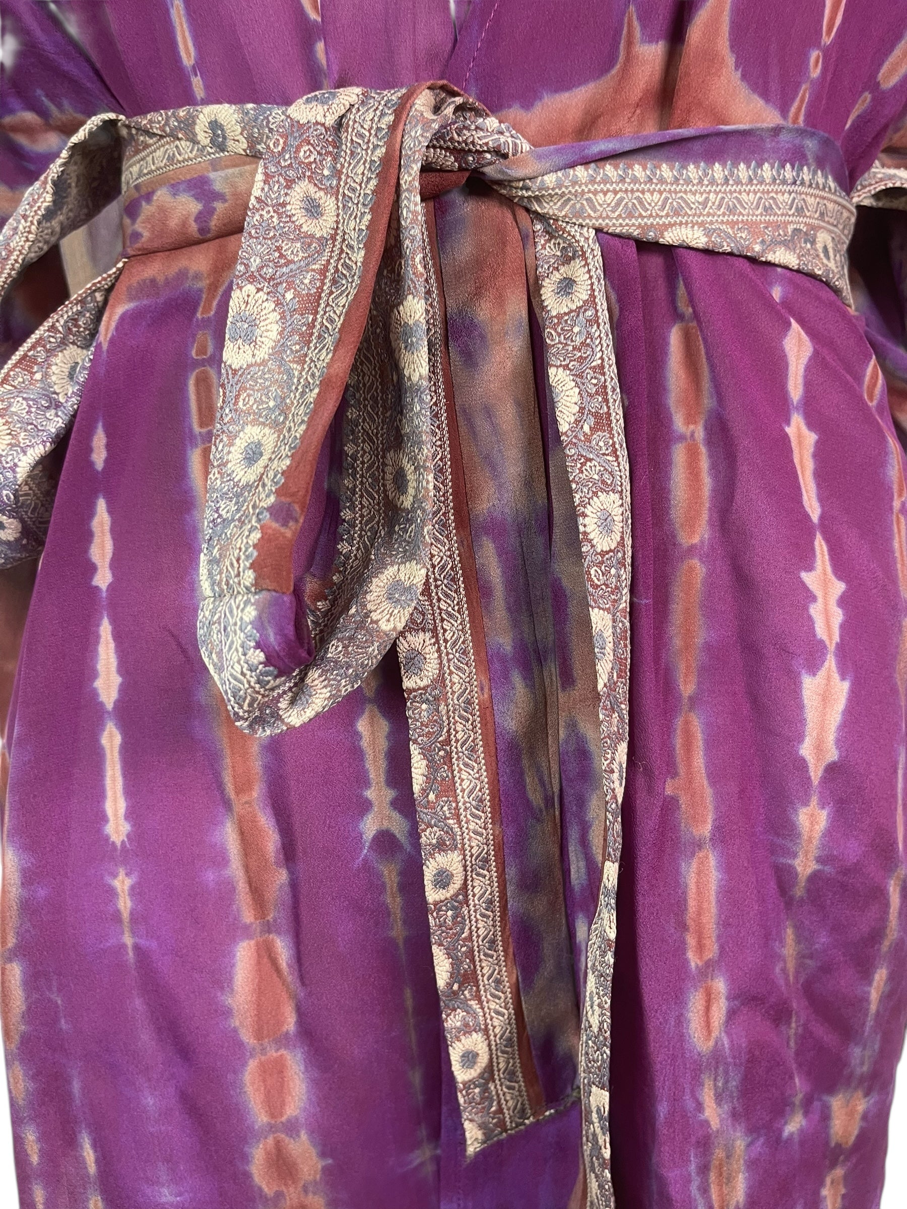 PRC8219 Avatar Pure Silk Kimono-Sleeved Jacket with Belt