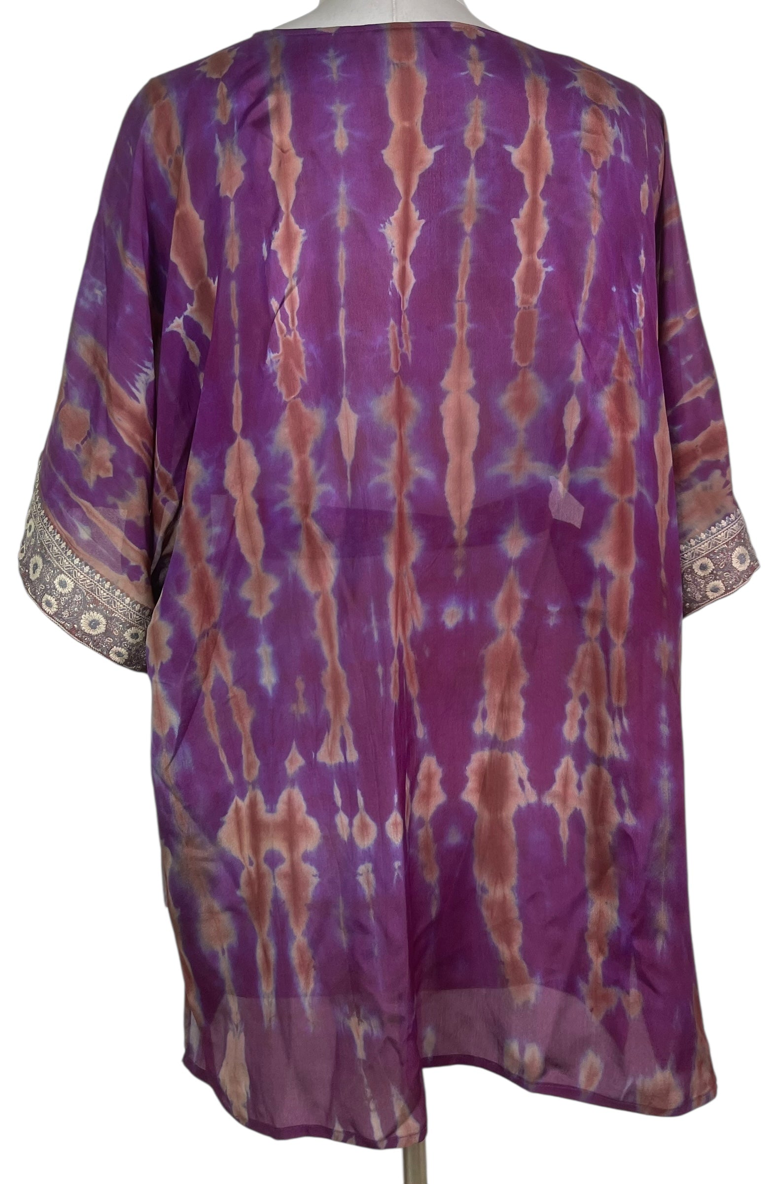 PRC8219 Avatar Pure Silk Kimono-Sleeved Jacket with Belt