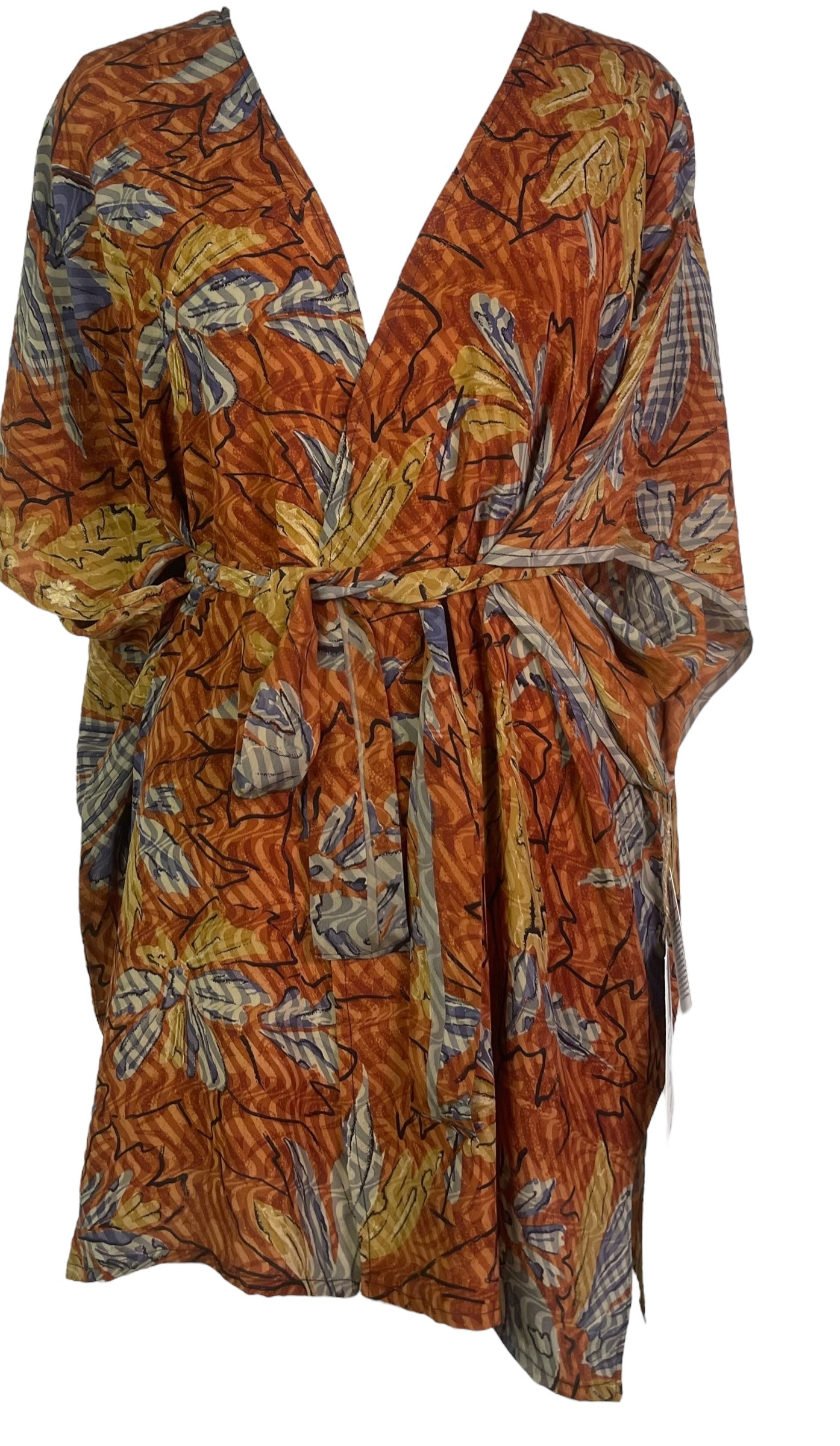 PRC8210 Avatar Pure Silk Kimono-Sleeved Jacket with Belt