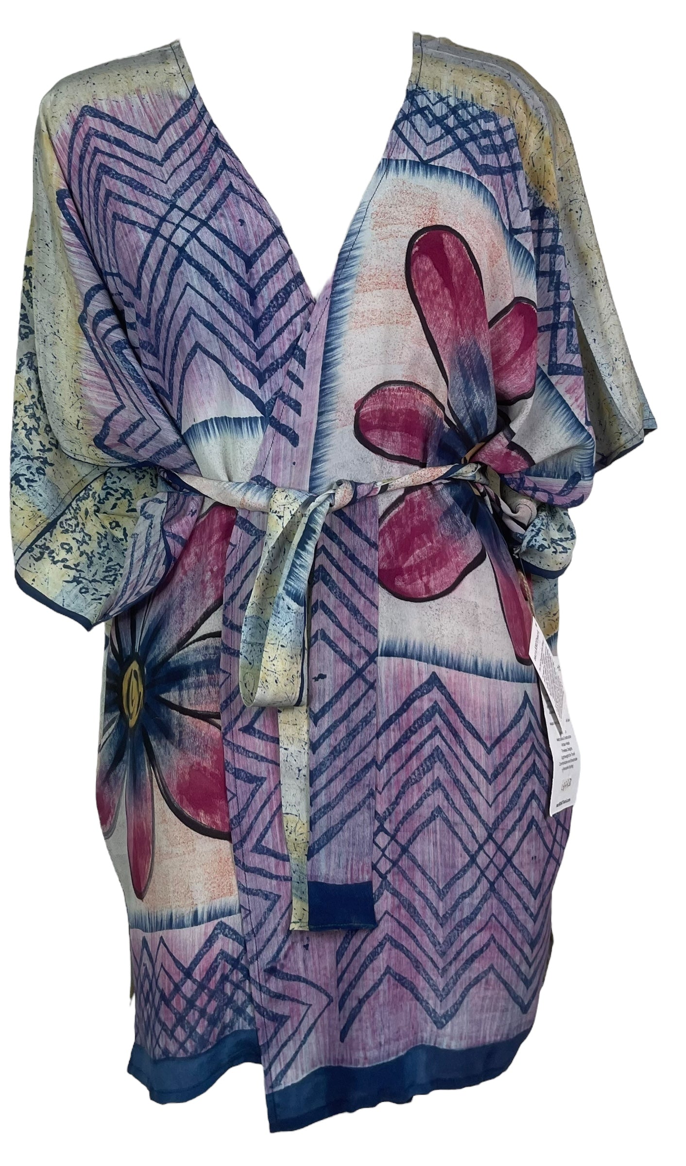PRC8223 Avatar Pure Silk Kimono-Sleeved Jacket with Belt
