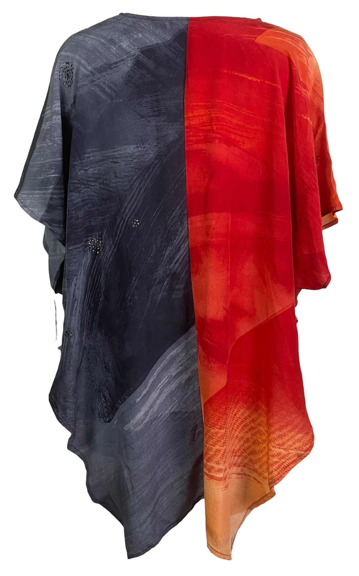 PRC9228 Wabi Sabi Pure Silk Waterfall Top by 12 AUGUST 2026 – Handmade ethical Waterfall Top from sariKNOTsari using upcycled silk. Designed in Canada for travel and slow fashion, loved from Toronto to LA to Sydney. Featuring Zsiska, Bryn Walker and Artisan Leather coats by Rejean Pepin, Pepin designs