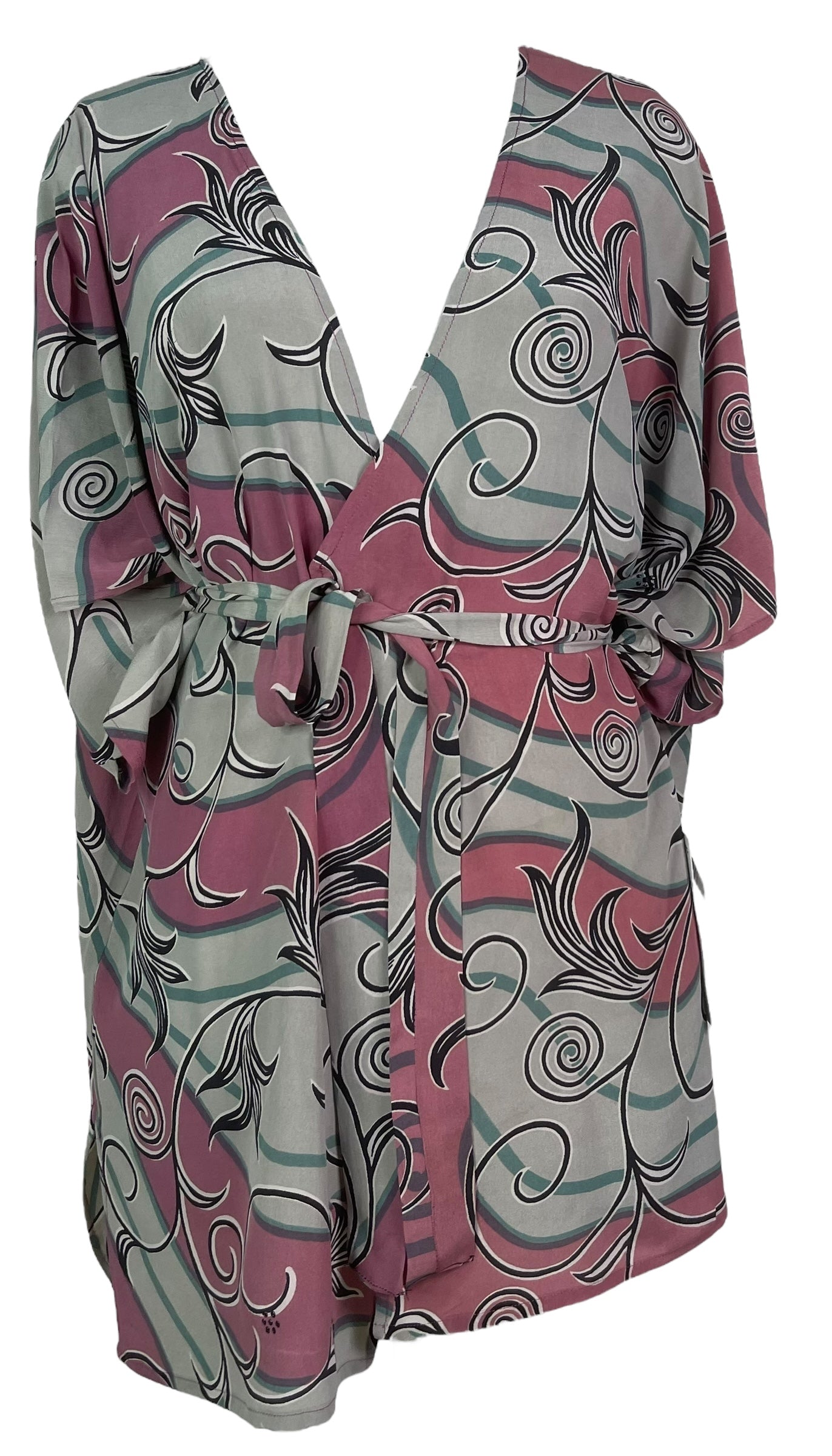 PRC8220 Avatar Pure Silk Kimono-Sleeved Jacket with Belt