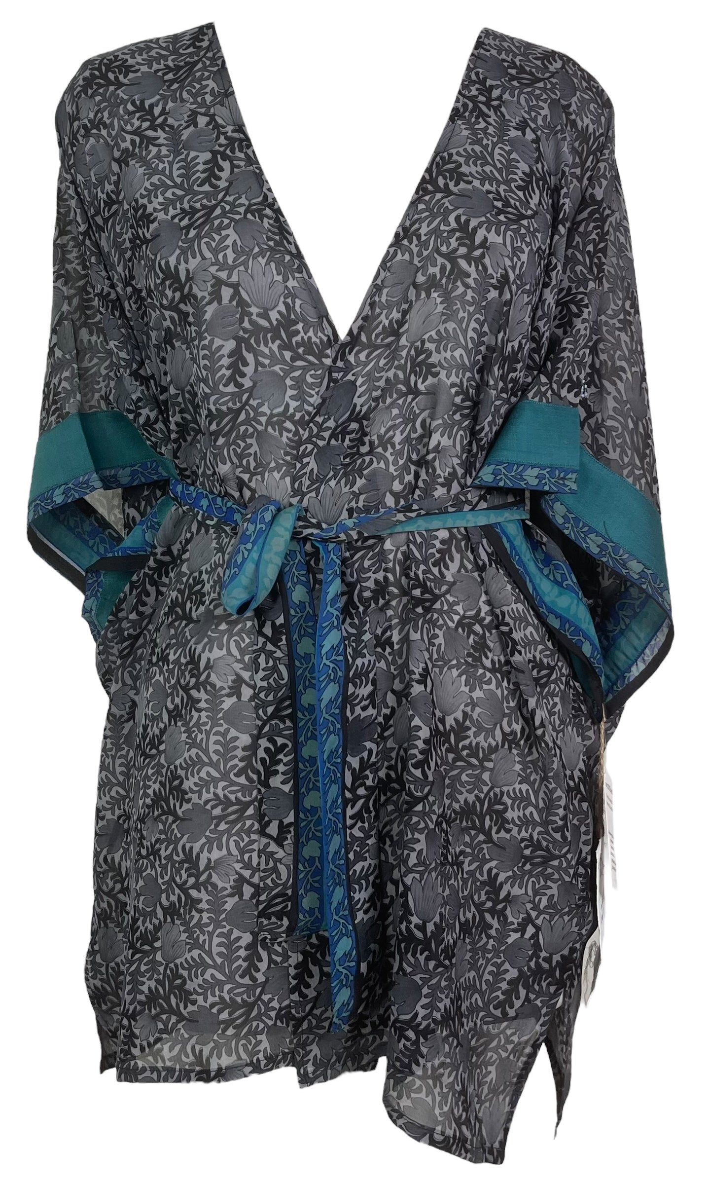 PRG8237 Avatar Pure Silk Kimono-Sleeved Jacket with Belt