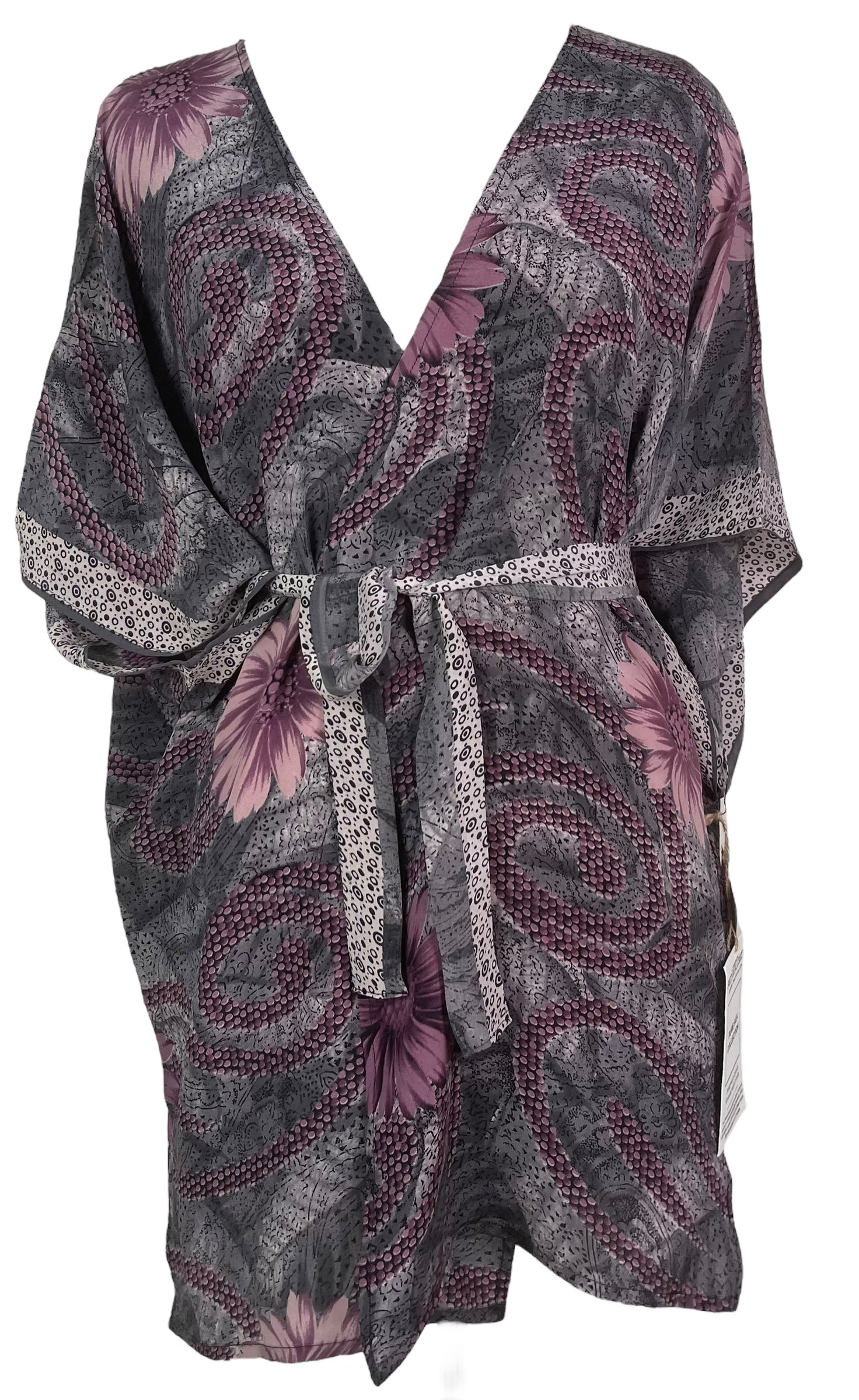 PRC8222 Avatar Pure Silk Kimono-Sleeved Jacket with Belt
