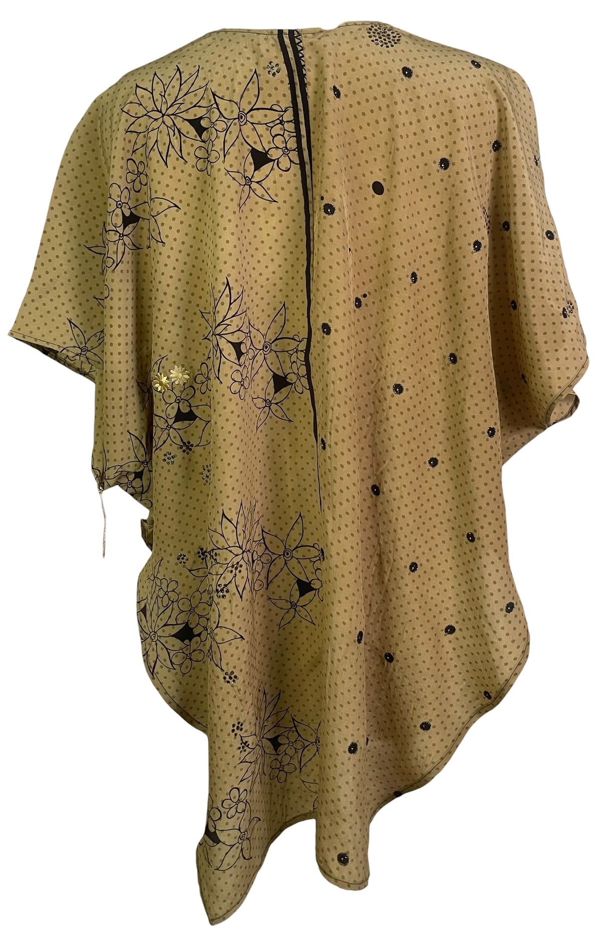 PRC9216 Sheer Wabi Sabi Pure Silk Waterfall Top by 12 AUGUST 2026 – Handmade ethical Waterfall Top from sariKNOTsari using upcycled silk. Designed in Canada for travel and slow fashion, loved from Toronto to LA to Sydney. Featuring Zsiska, Bryn Walker and Artisan Leather coats by Rejean Pepin, Pepin designs