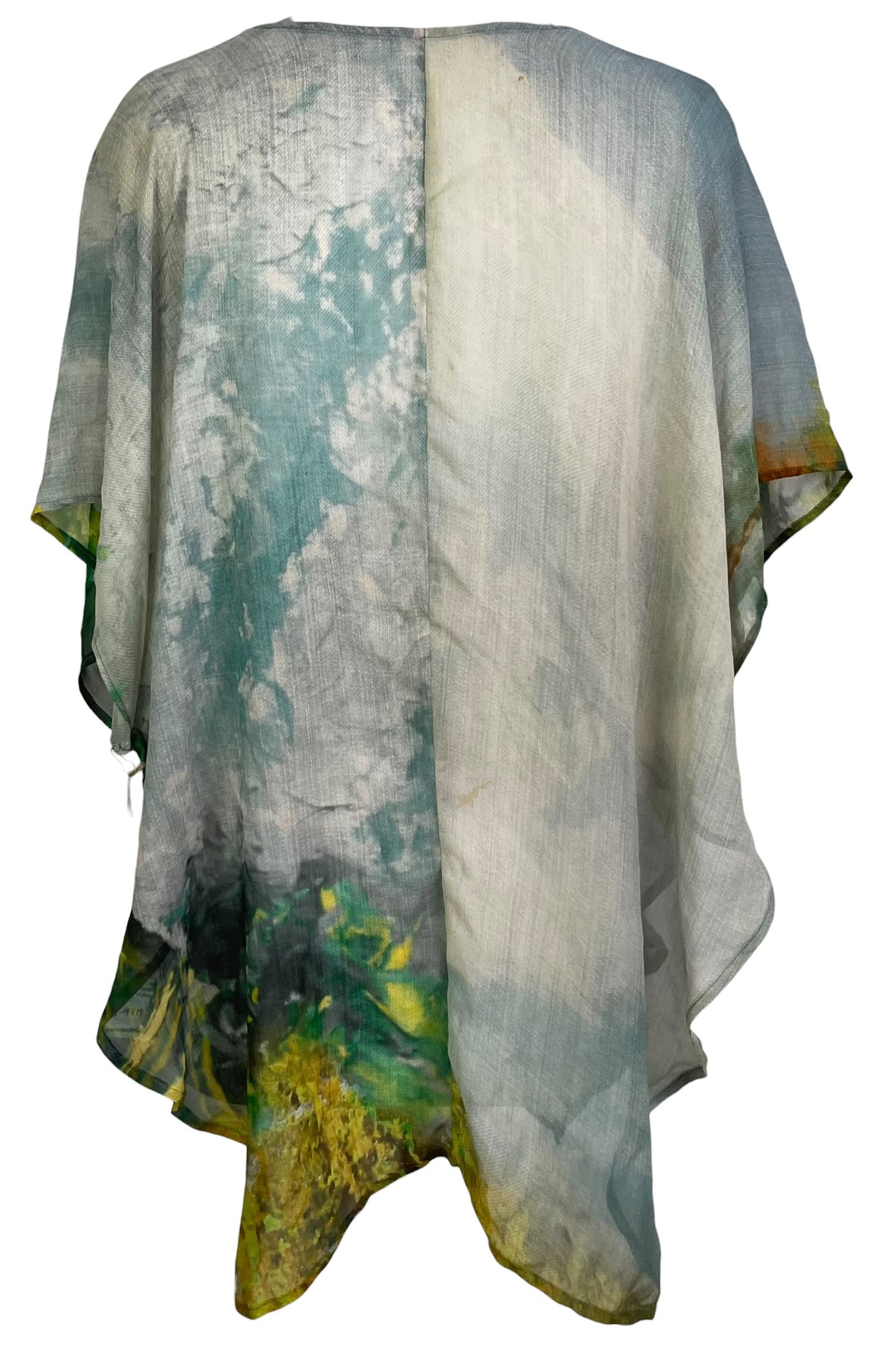 PRS9219   Wabi Sabi Pure Silk Waterfall Top by 12 AUGUST 2026 – Handmade ethical Waterfall Top from sariKNOTsari using upcycled silk. Designed in Canada for travel and slow fashion, loved from Toronto to LA to Sydney. Featuring Zsiska, Bryn Walker and Artisan Leather coats by Rejean Pepin, Pepin designs