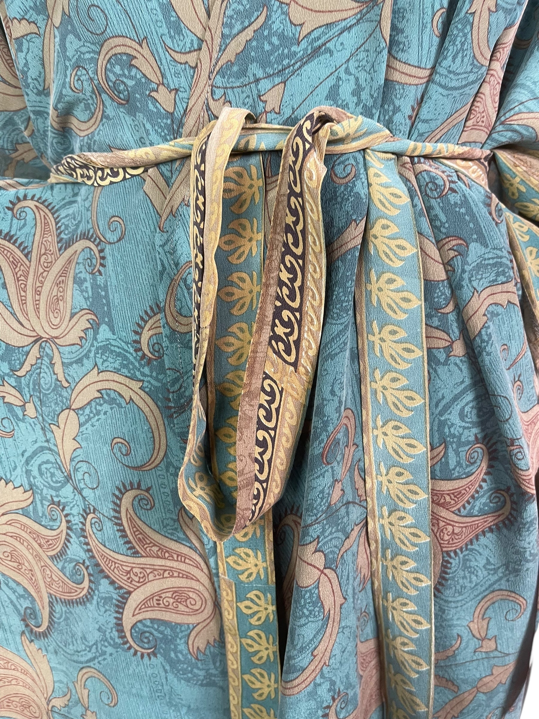 PRC8226 Wabi Sabi Pure Silk Kimono-Sleeved Jacket with Belt