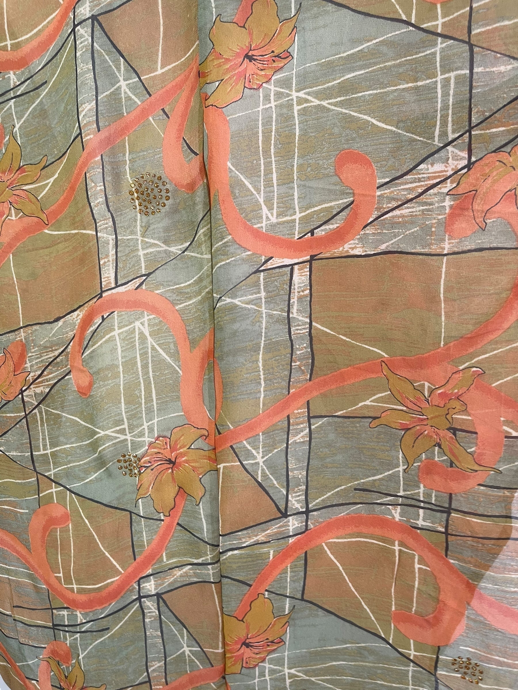 PRG8101 Sheer Avatar Pure Silk Waterfall Top