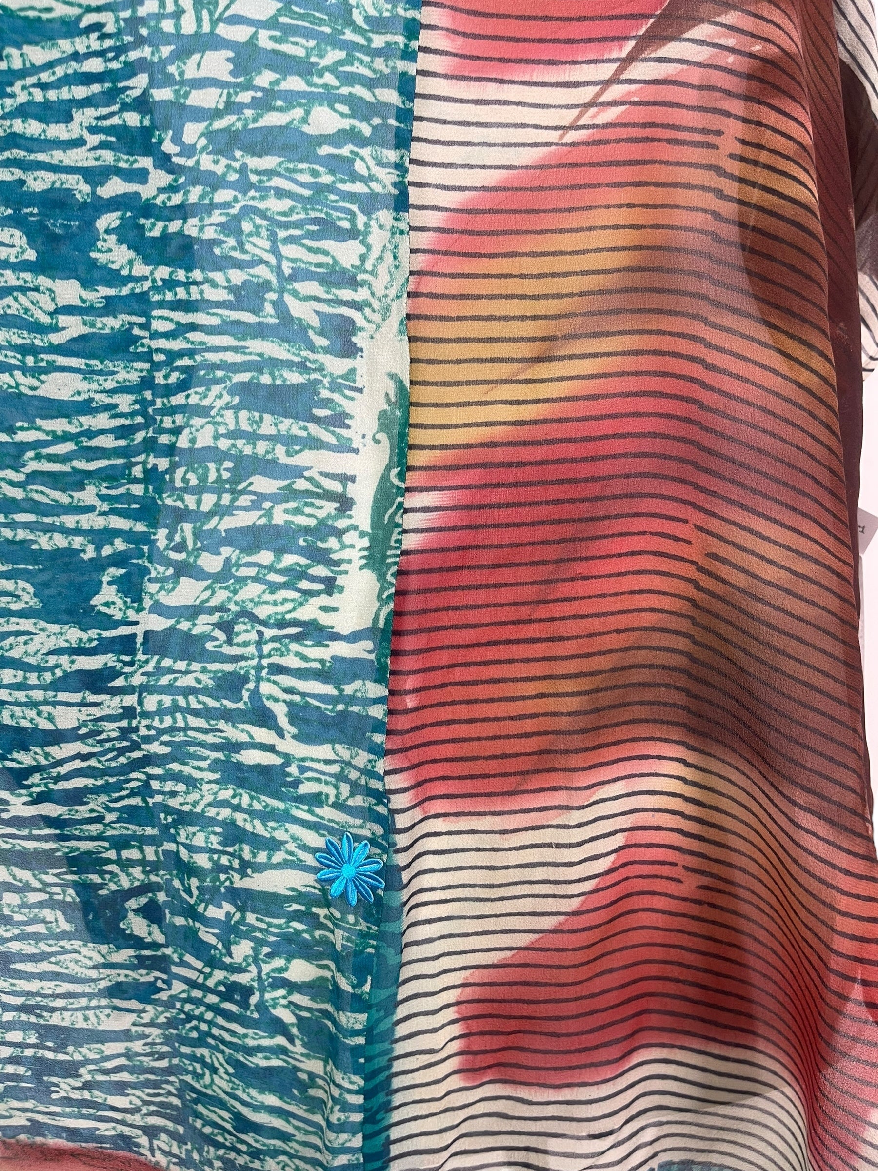 PRG8134 Sheer Avatar Pure Silk Waterfall Top