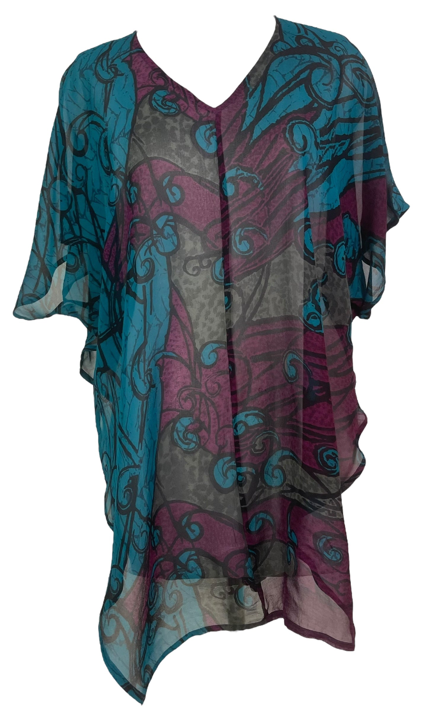 PREVIEW PRG8151 Sheer Avatar Pure Silk Waterfall Top