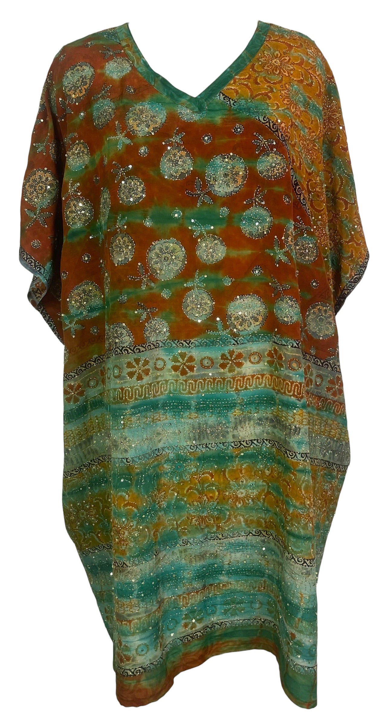 PRC8946 Avatar Pure Silk Midi Length Kaftan