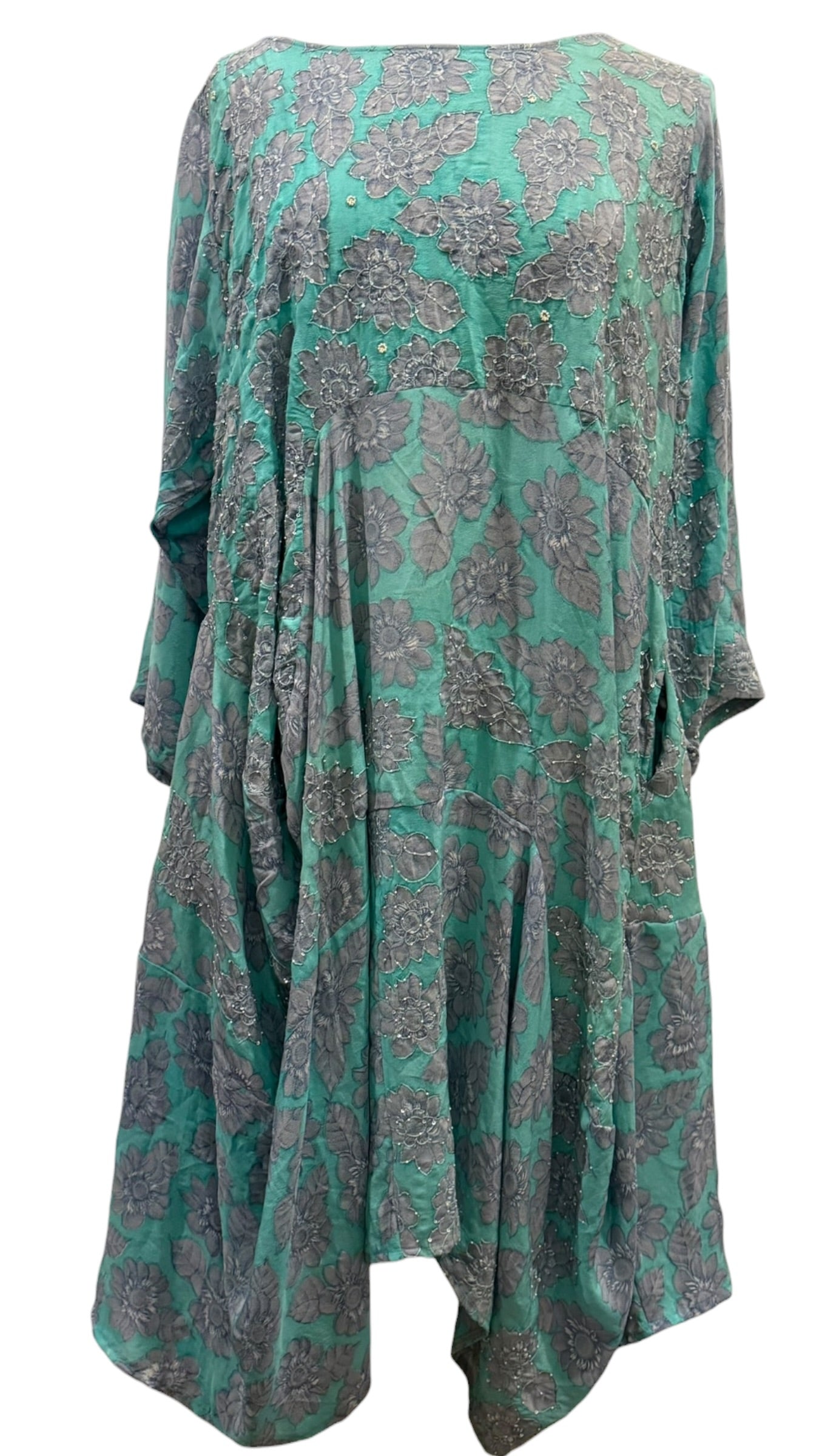 PRC7888 Wabi Sabi Pure Silk Self Pocket Tunic Dress