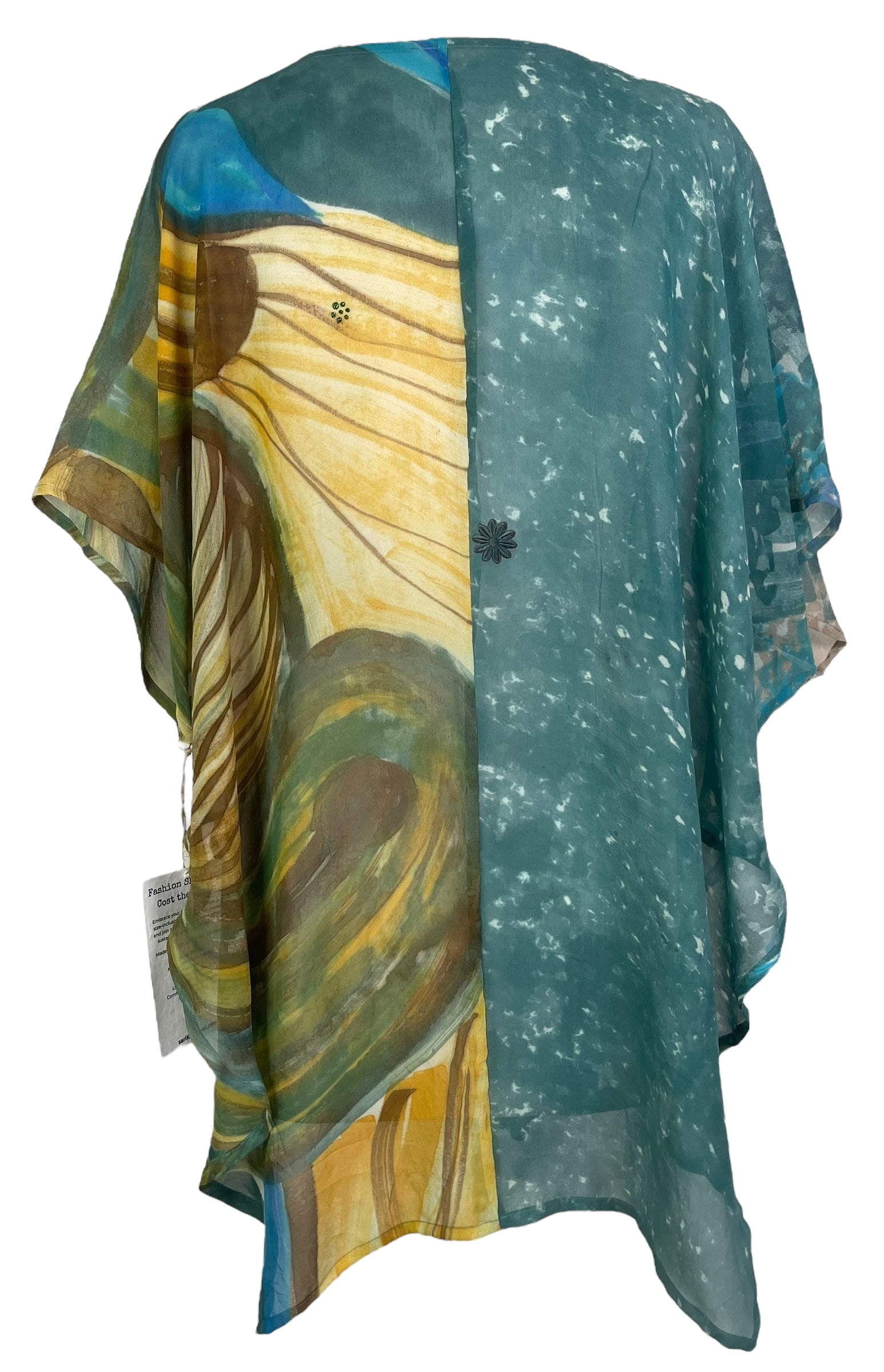 PRG8148 Sheer Avatar Pure Silk Waterfall Top